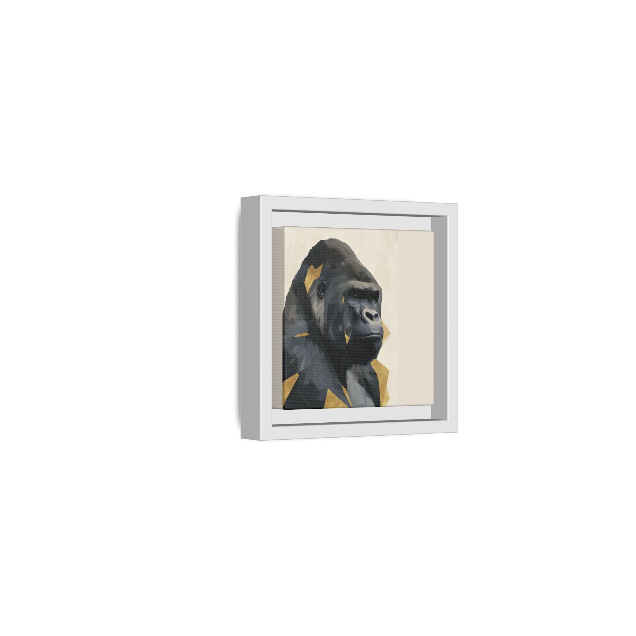 Primal Geometry: Polygonal Gorilla Portrait, Modern Metallic Wildlife Art   |  Personalized & Custom Orders Available