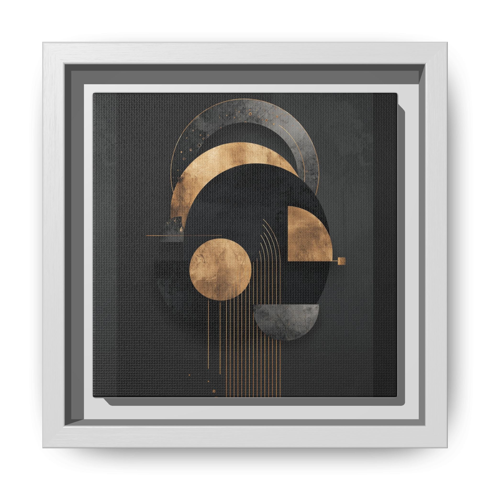 Geometric Resonance: Abstract Gold and Black Design, Minimalist Architectural Art, Modern Metallic Composition   |   Custom Orders Accepted