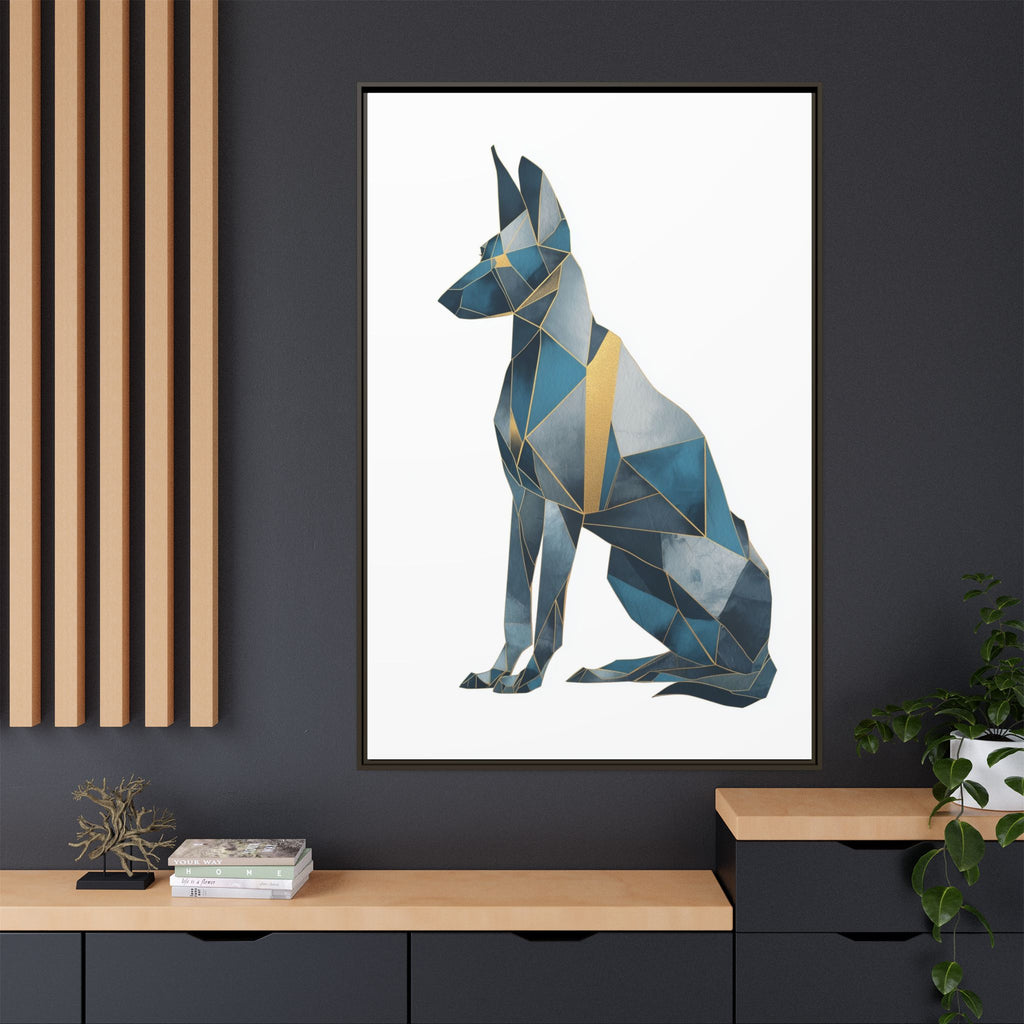 Geometric Canine Mosaic: Fractured Blue Shepherd, Modern Polygonal Art   |  Personalized & Custom Orders Available