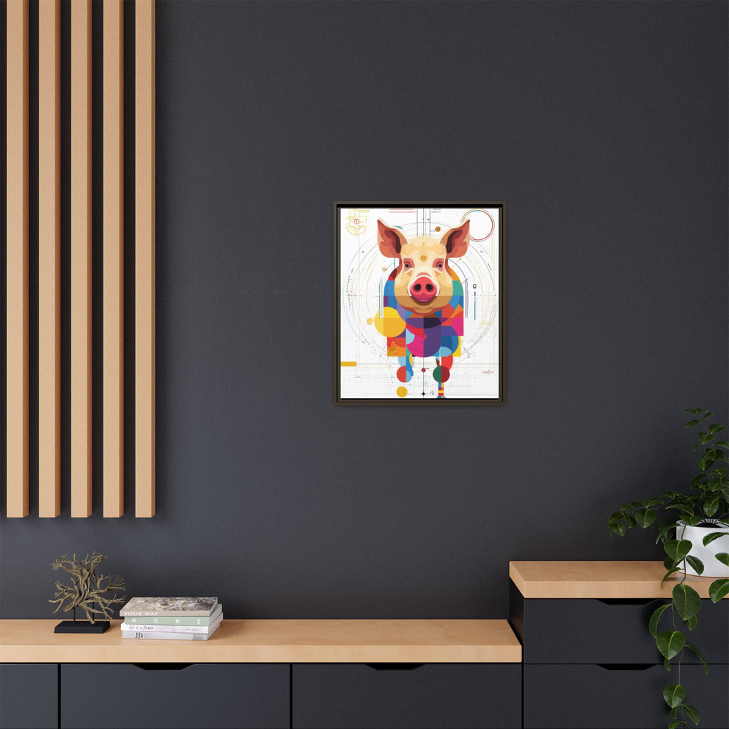 Geometric Pig: Digital Cubist Portrait, Mathematical Animal Abstraction   |    Custom Orders Available