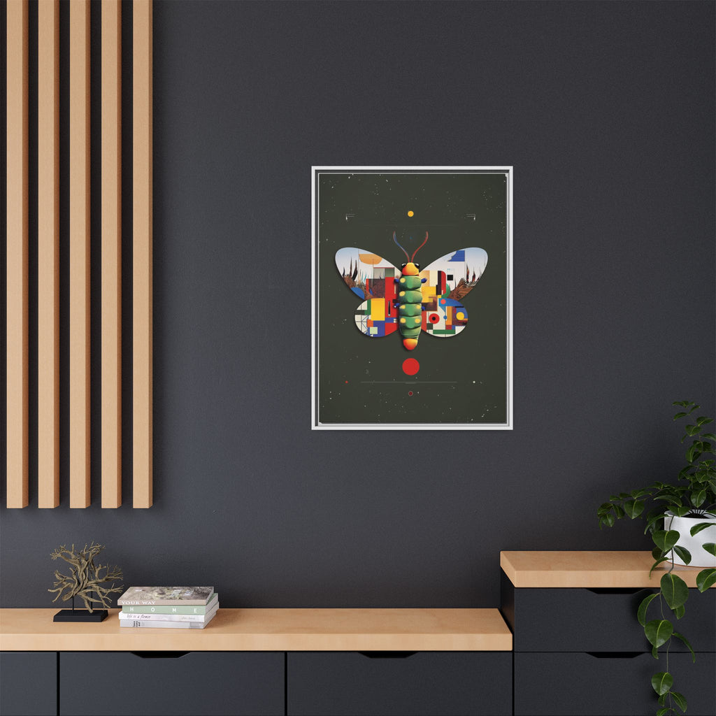 Geometric Butterfly Framed Print : Digital Cubist Interpretation, Modernist Entomological Design   |  Personalized & Custom Orders Available