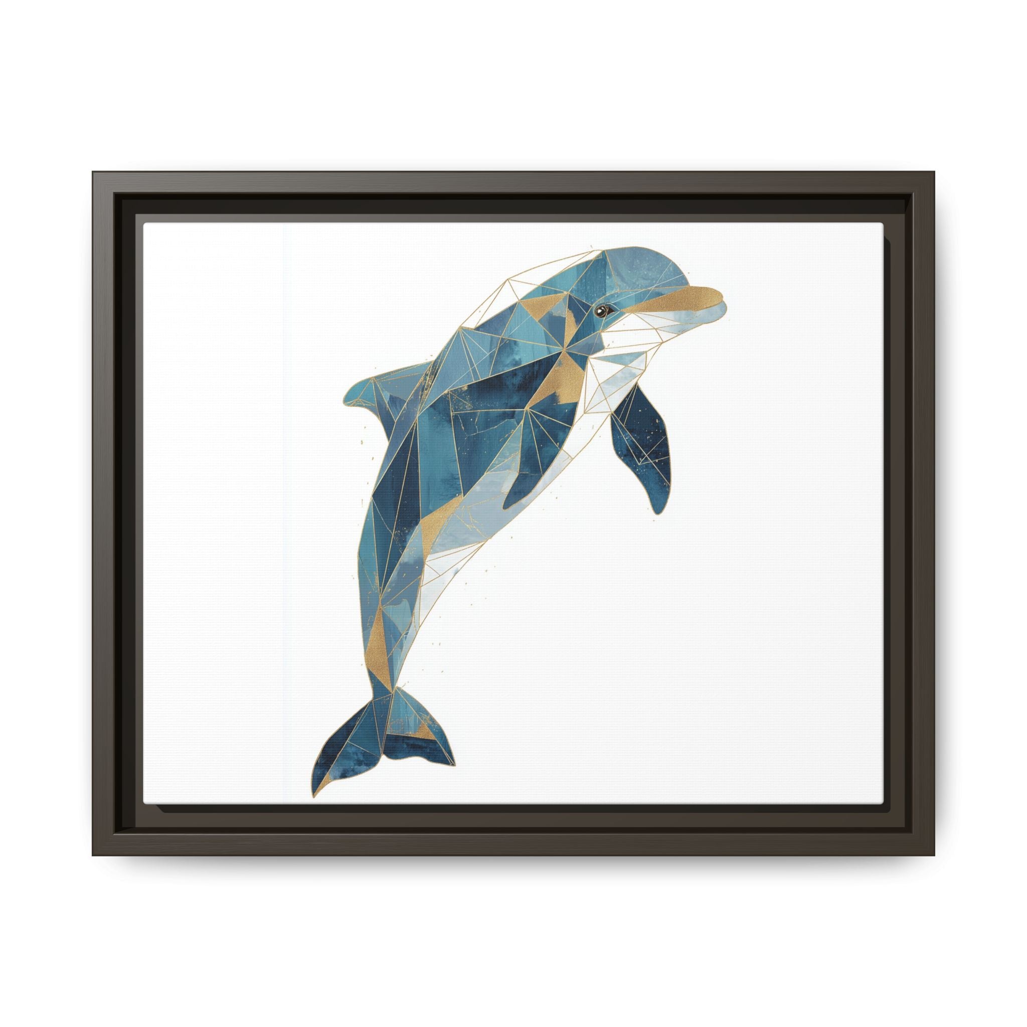 Oceanic Geometry: Dolphin in Blue Polygons, Modern Marine Art   |  Personalized & Custom Orders Available