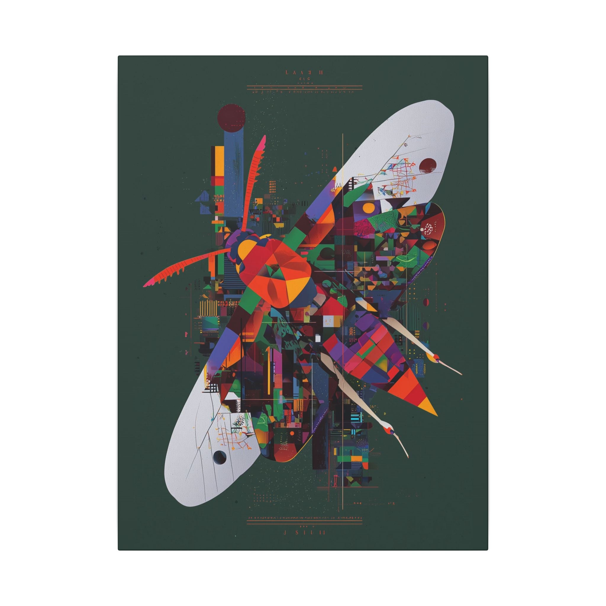 Metamorphic Geometry: Digital Cubist Butterfly, Urban Fragmentation Landscape   |    Custom Orders Available