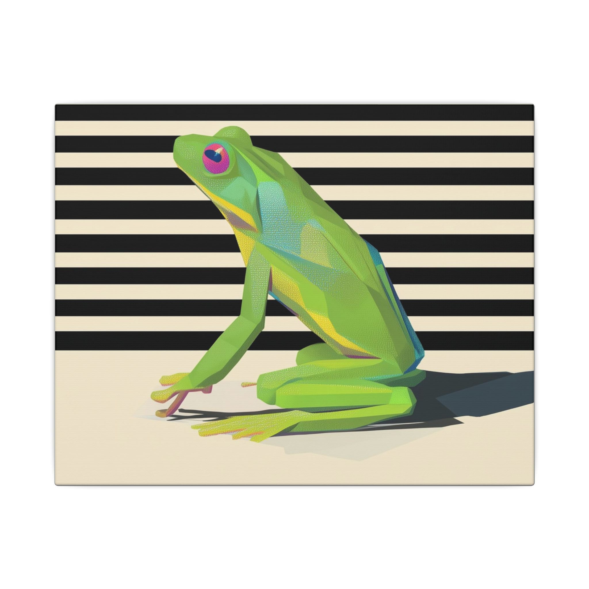 Geometric Frog Vibrance: Modern Wildlife Art, Minimalist Green Graphic Design   |    Custom Orders Available