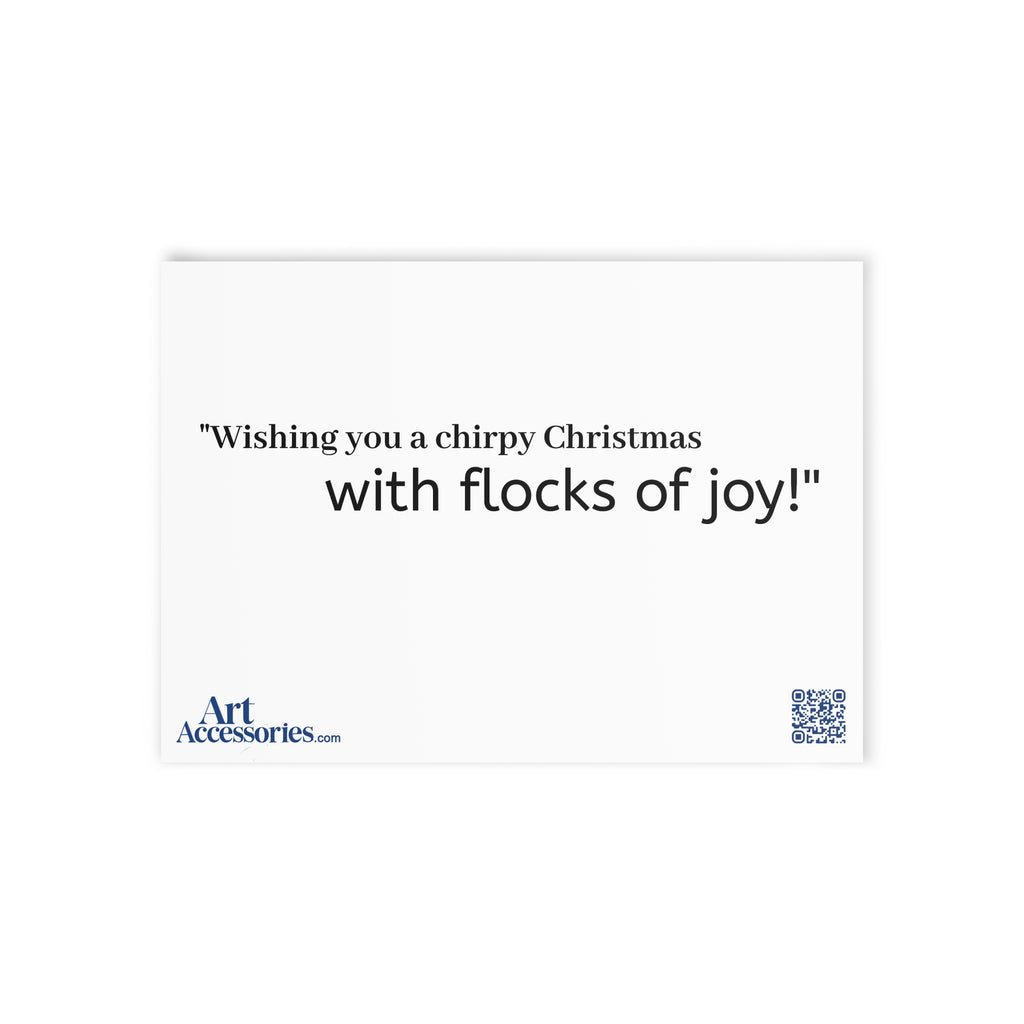 Merry Christmas Holiday Cards, Festive Greeting Cards, Two-Sided Christmas Cards, Chirpy Christmas Cards, Seasonal Greeting Cards,