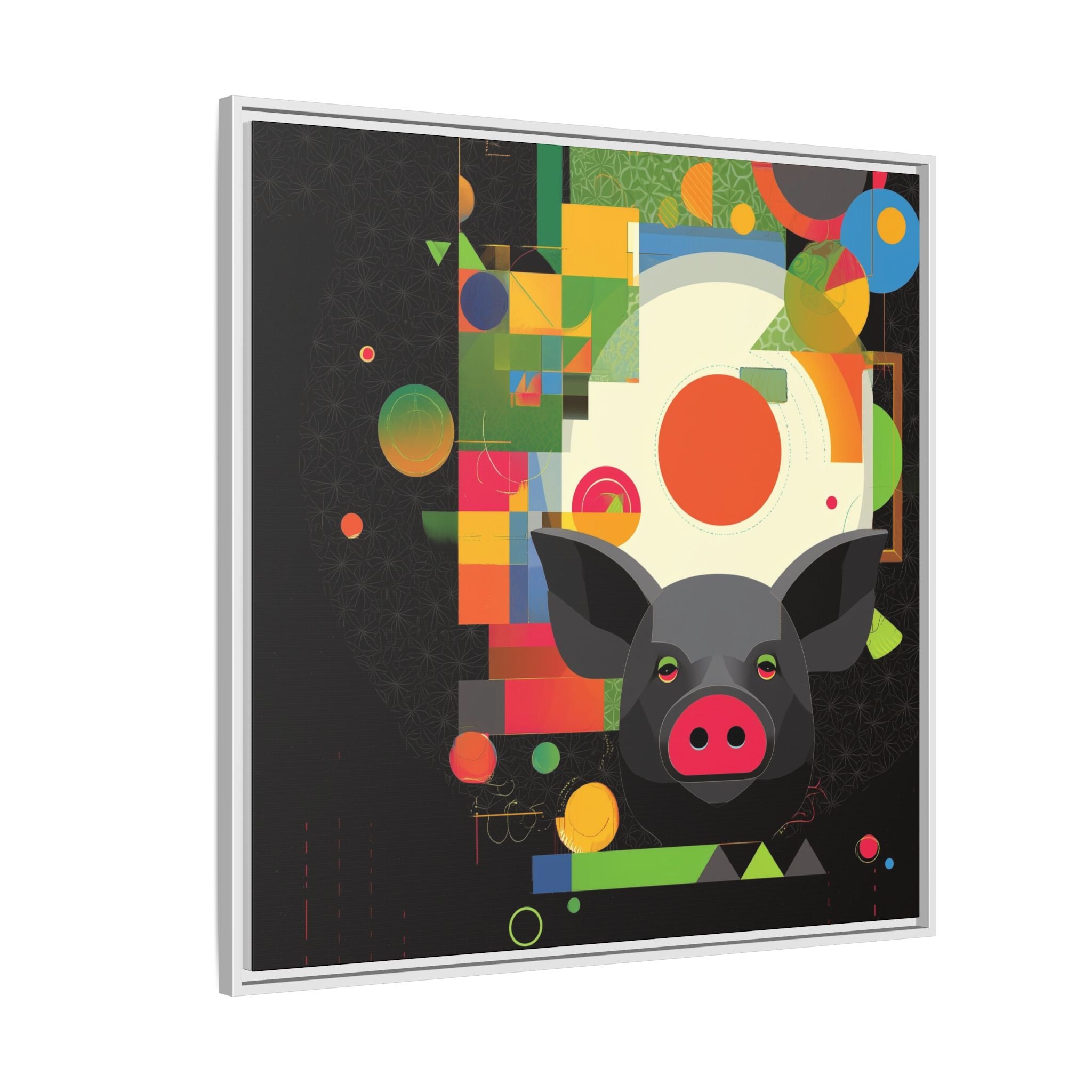Prismatic Pig: Geometric Abstract Design, Digital Graphic Art Illustration   |    Custom Orders Available