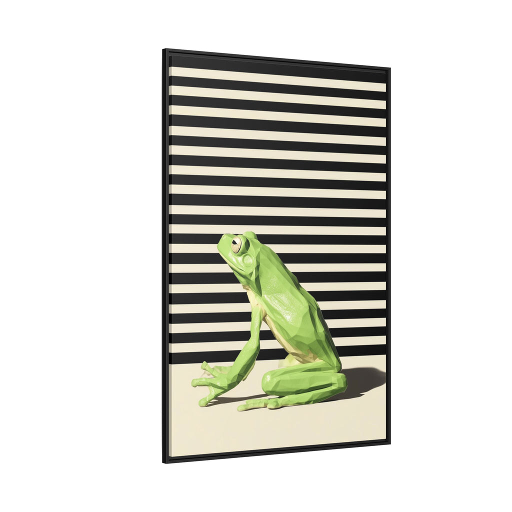 Geometric Frog Framed Print : Low-Poly Amphibian Design, Contemporary Minimalist Art   |  Personalized & Custom Orders Available
