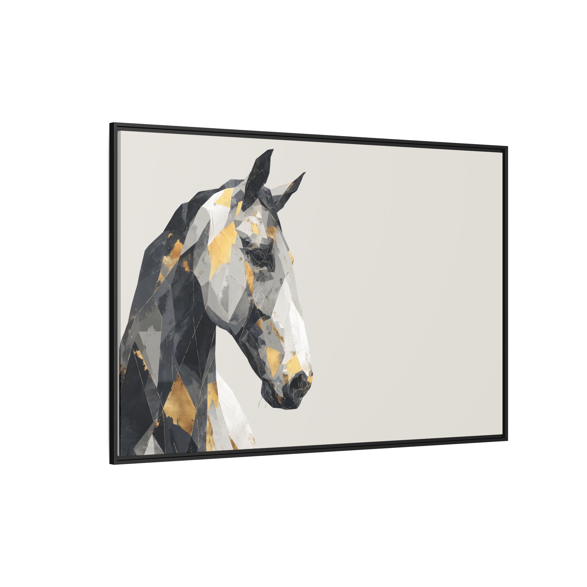 Equine Geometrica: Contemporary Cubist Horse, Metallic Abstract Portrait   |  Personalized & Custom Orders Available