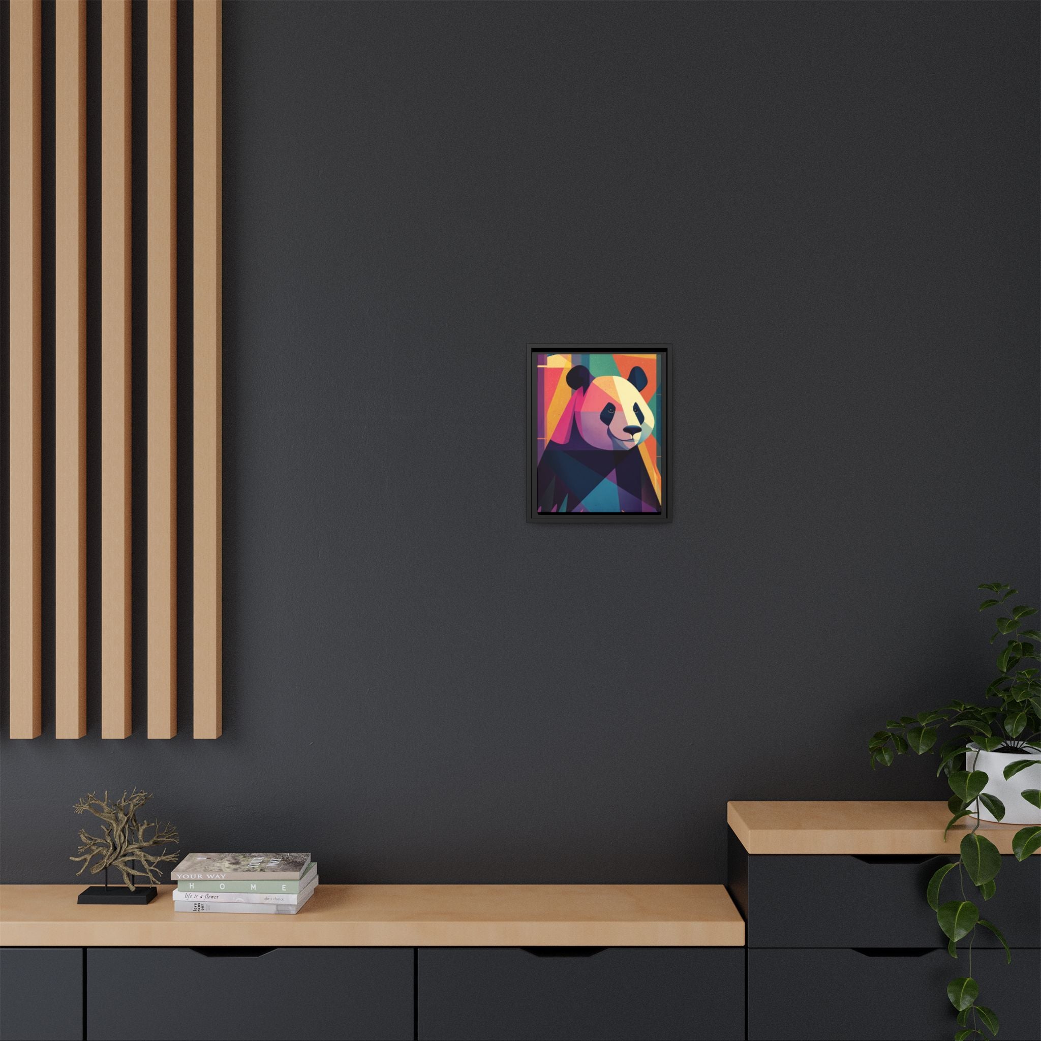 Geometric Panda Framed Print : Cubist Wildlife Portrait, Colorful Abstract Interpretation   |  Personalized & Custom Orders Available