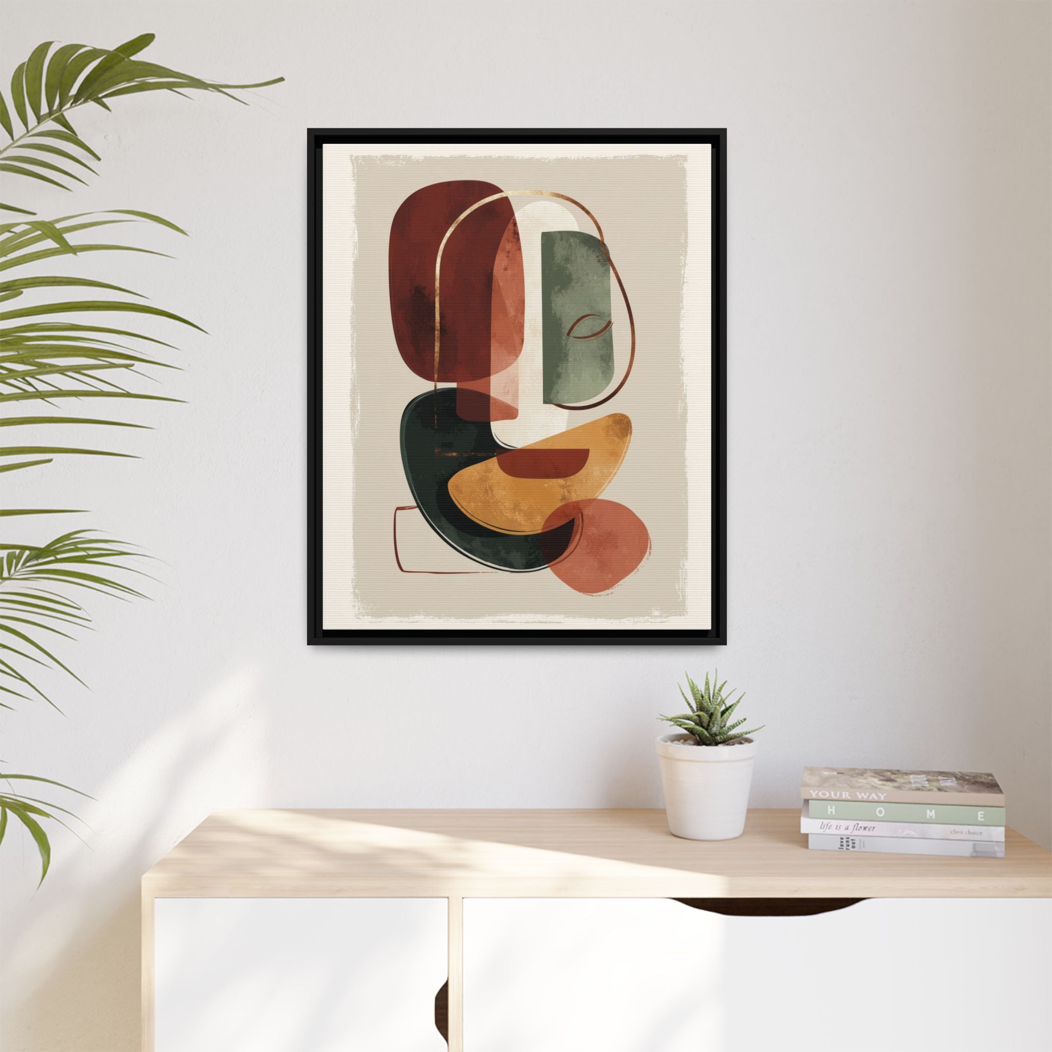 Layered Geometries: Mid-Century Modern Composition, Organic Abstract Design, Translucent Intersecting Shapes   |   Custom Orders Accepted