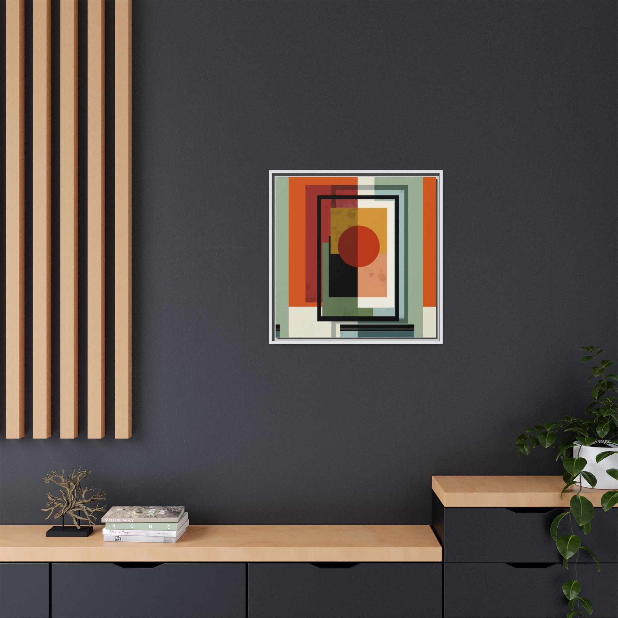 Geometric Harmonies: Mid-Century Modern Composition, Constructivist Inspiration, Abstract Rectangular Interplay   |   Custom Orders Accepted