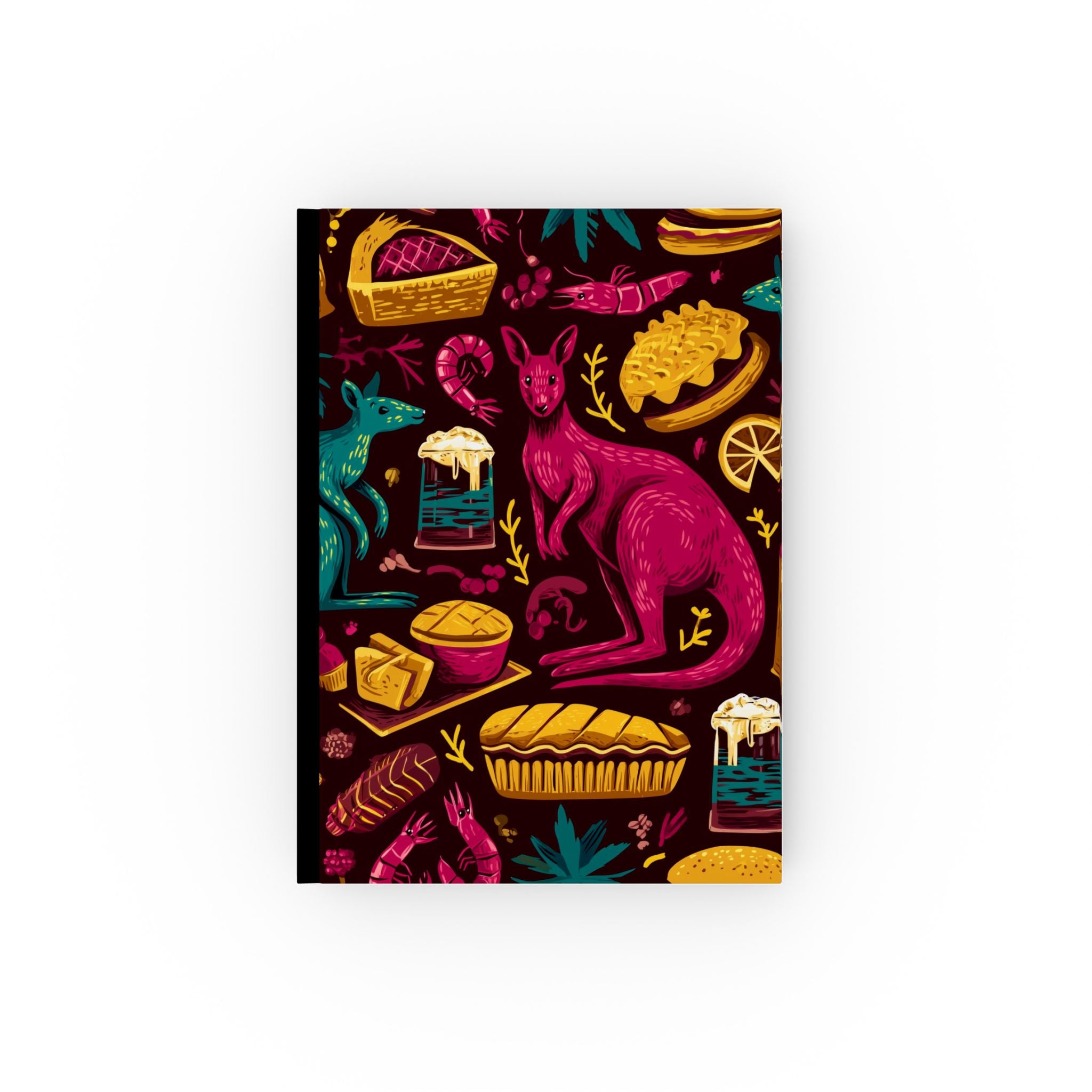 Hoppy Horizons: Kangaroo Folk Art, Culinary Collage, Vibrant Graphic Illustration | Custom Orders Accepted