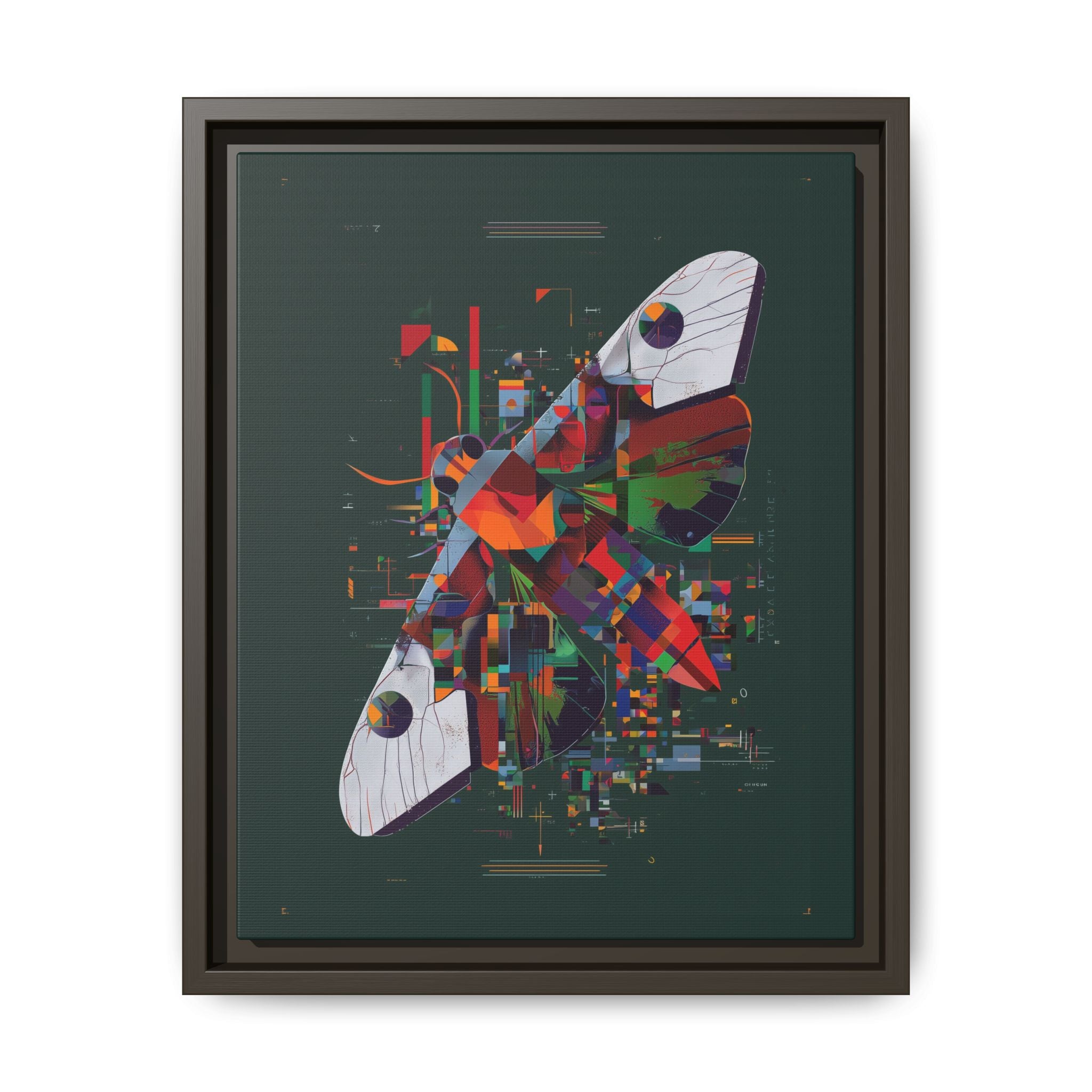 Digital Metamorphosis Framed Print: Geometric Butterfly Abstrac, Cubist Technological   |  Personalized & Custom Orders Available
