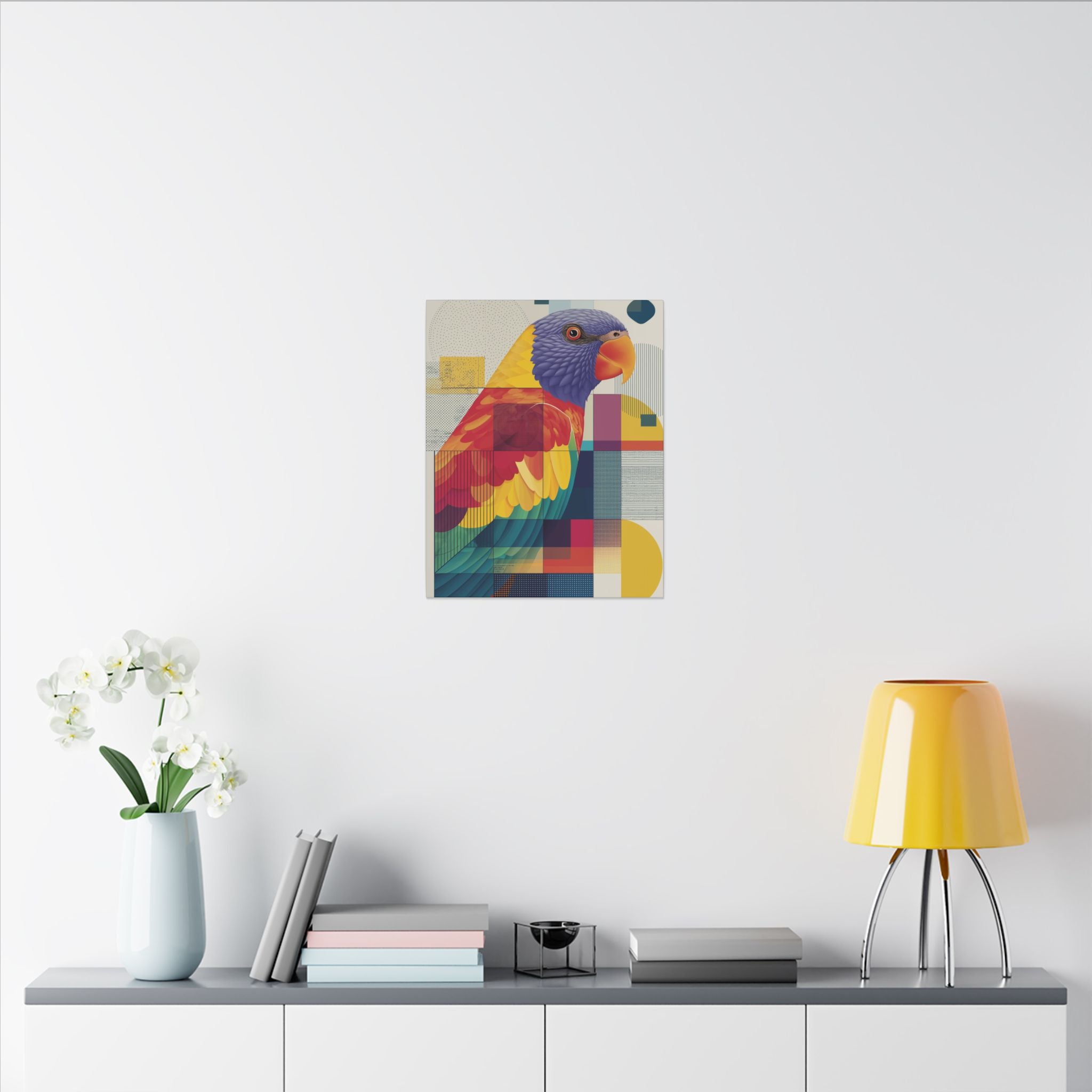Prismatic Parrot: Geometric Abstract Art, Modern Colorful Bird Print   |    Custom Orders Available