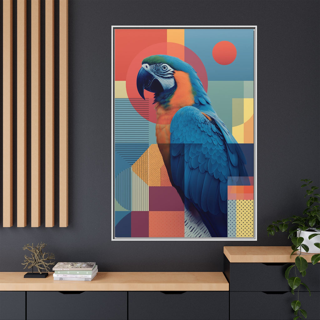 Geometric Macaw: Prismatic Wildlife Fusion, Modern Abstract Composition   |    Custom Orders Available
