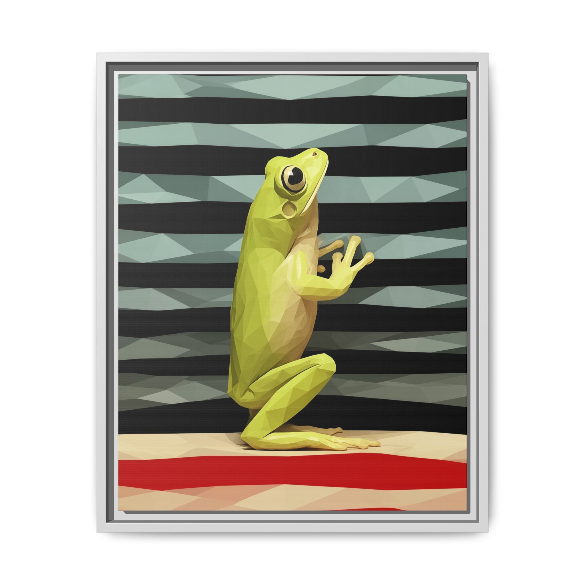 Geometric Frog Ascendant: Low-Poly Digital Amphibian, Architectural Nature Art   |    Custom Orders Available