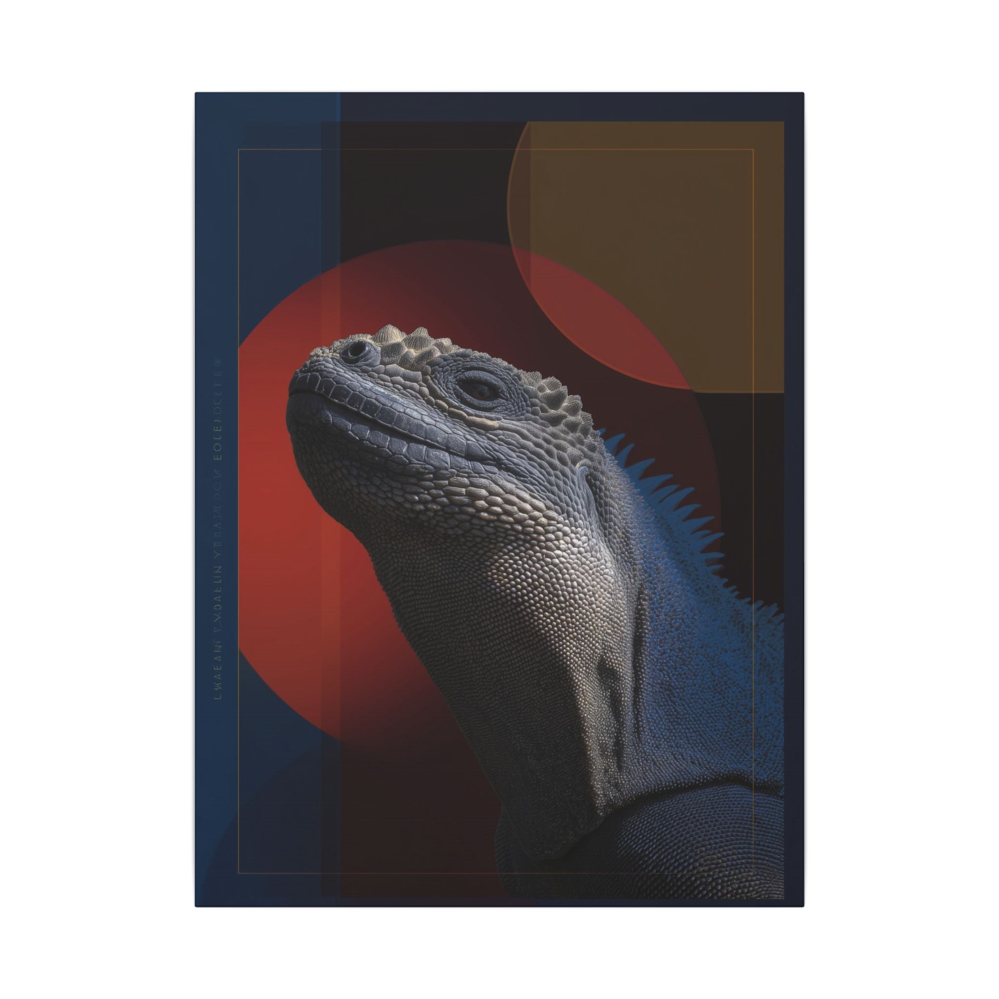Marine Iguana Canvas: Reptilian Portrait, Digital Naturalism   |    Custom Orders Available