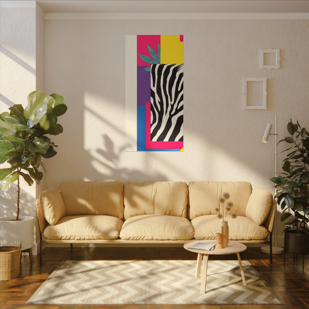 Pop Geometry: Zebra Leopard Fusion, Geometric Color Block, Modern Abstract Design   |   Custom Orders Accepted