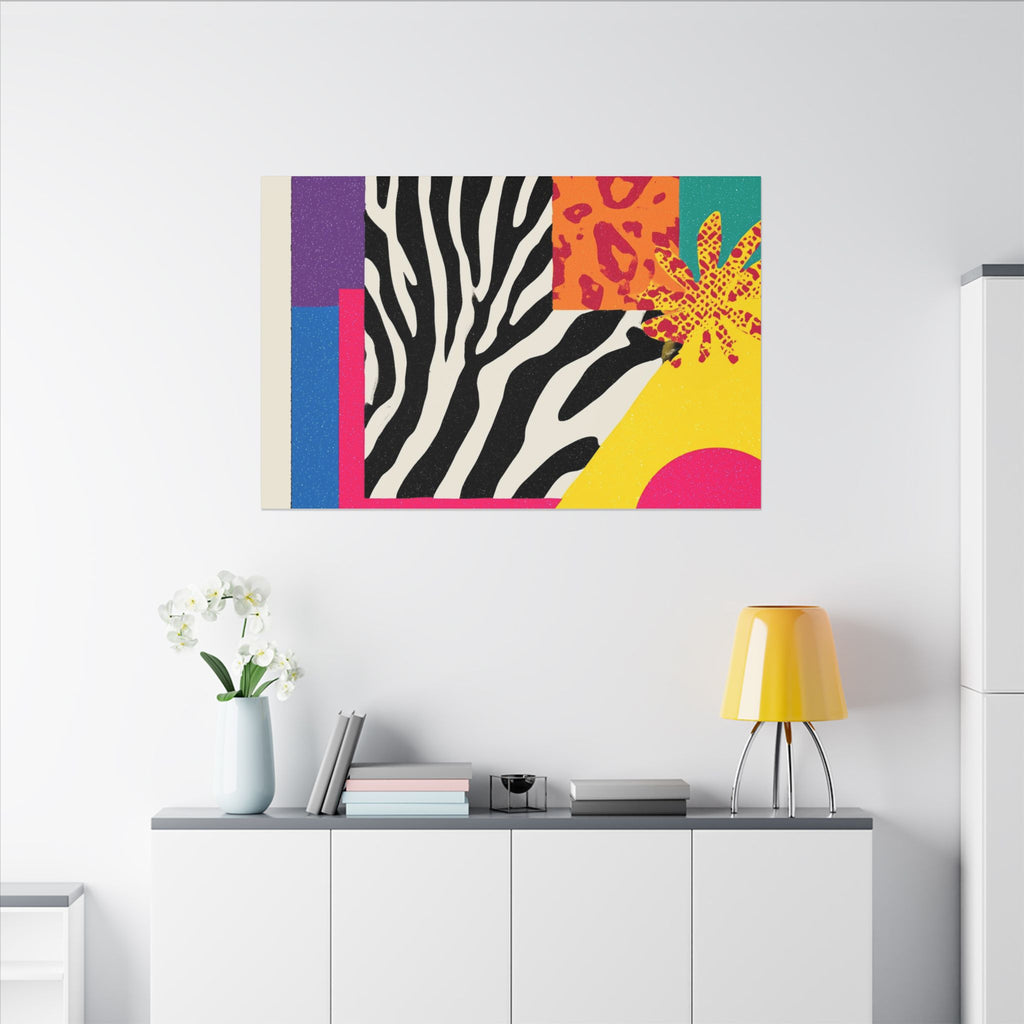 Pop Geometry: Zebra Leopard Fusion, Geometric Color Block, Modern Abstract Design   |   Custom Orders Accepted