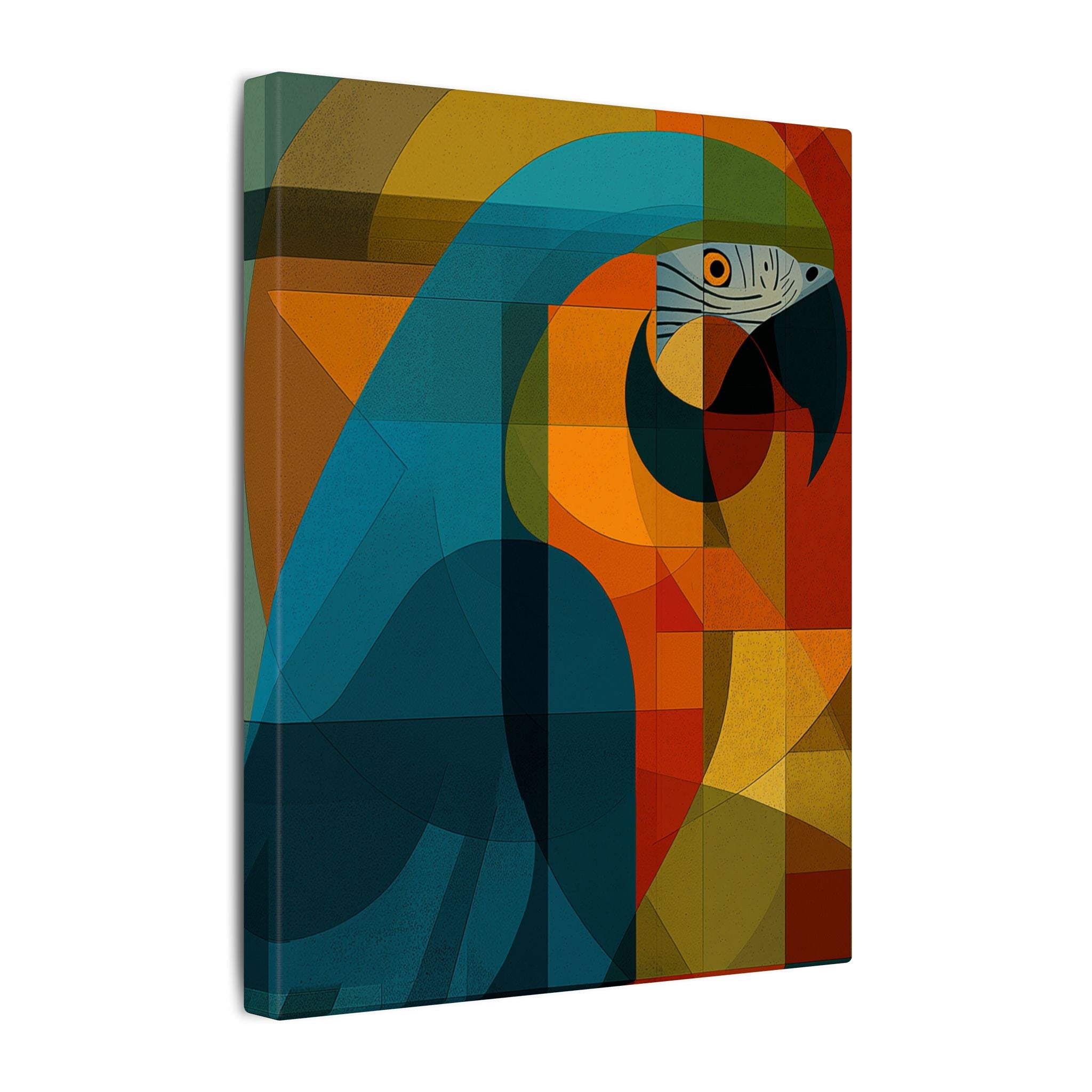 Geometric Parrot: Cubist Avian Composition, Vibrant Angular Portrait   |    Custom Orders Available