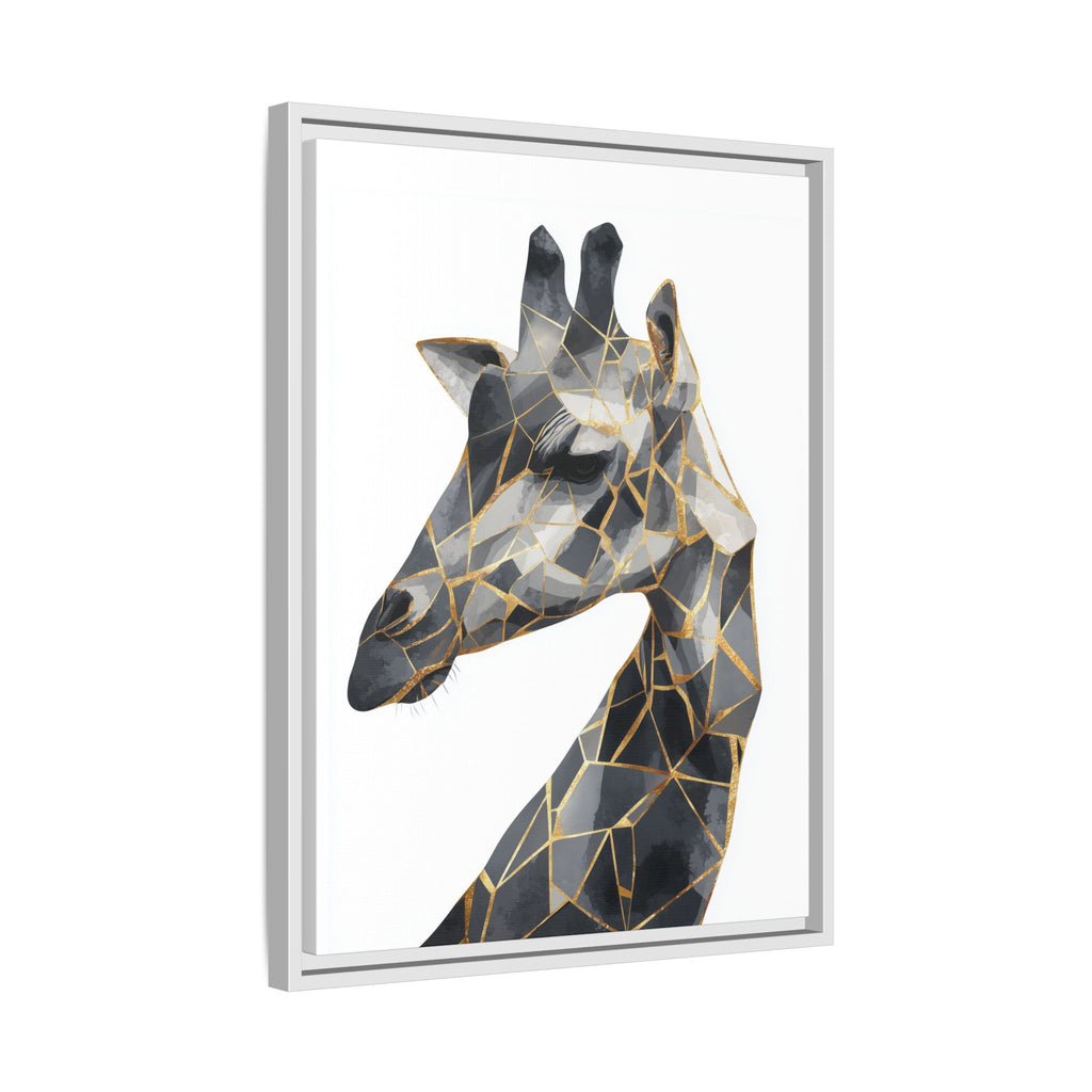Geometric Giraffe Framed Print : Modern Mosaic Wildlife Art, Contemporary Golden Fragments   |  Personalized & Custom Orders Available