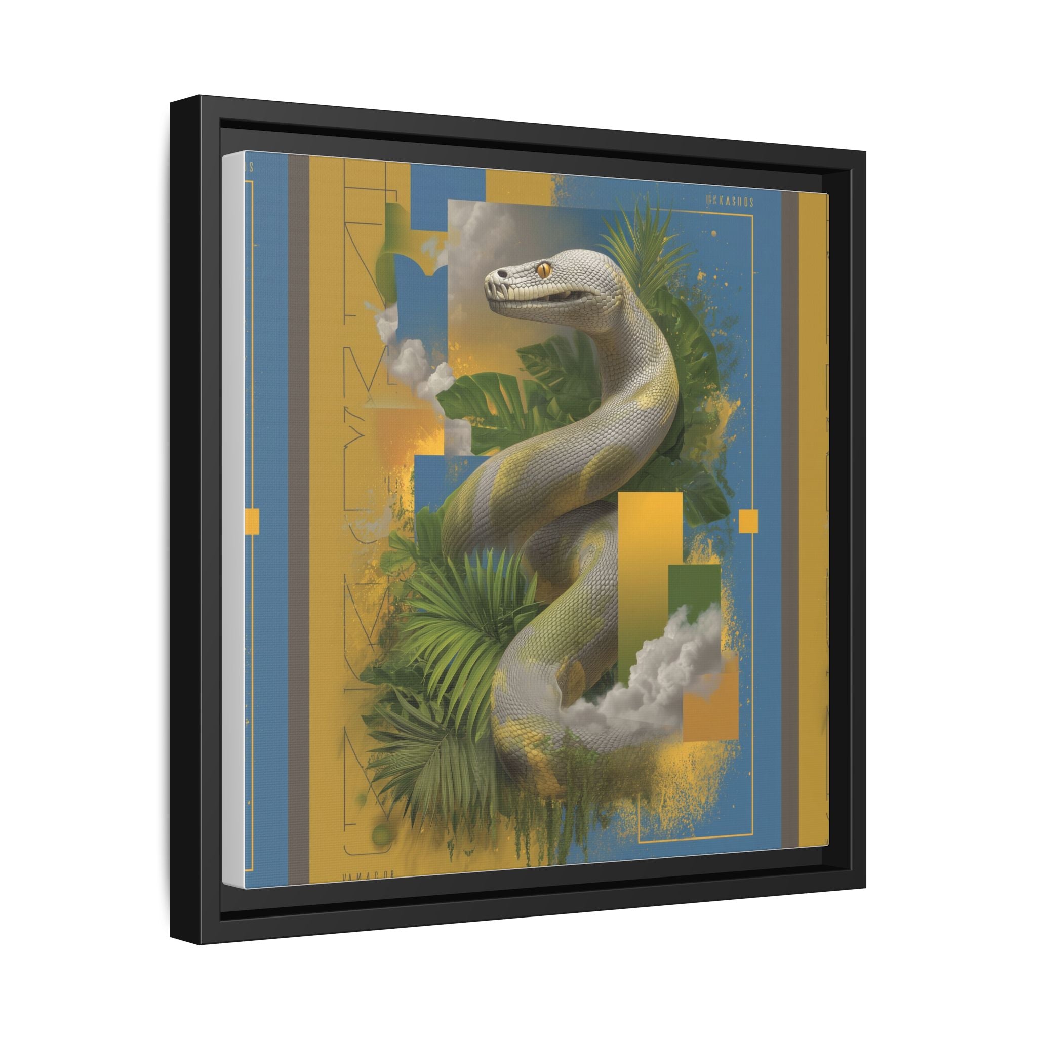 Serpent of Surreal Geometries: Tropical Hyperrealism, Digital Snake Illustration   |    Custom Orders Available