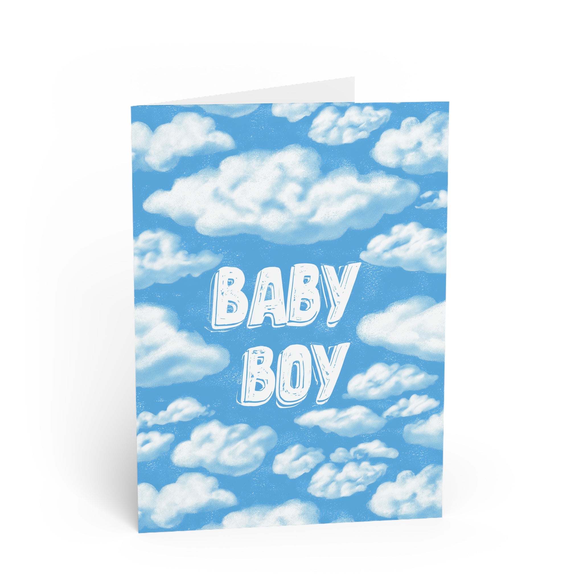 Baby Boy Cloud Greeting Card — Newborn Announcement & Shower Card
