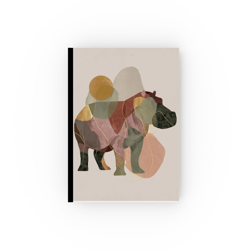Geometric Hippo Journal: Abstract Animal Art, Contemporary Watercolor Minimalism Personalized Journal   |