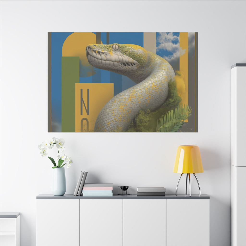 Serpent Sovereignty: Digital Wildlife Illustration, Geometric Botanical Landscape   |    Custom Orders Available