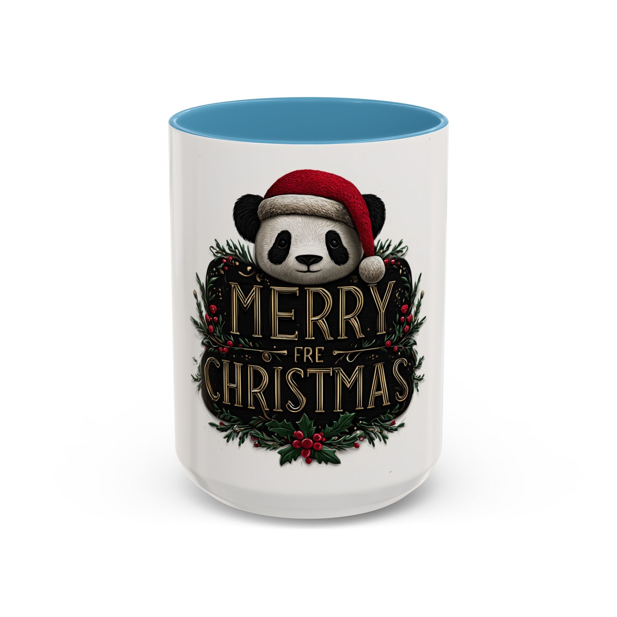 Merry Christmas Panda Coffee Mug - Holiday Gift, Ceramic Mug, Cute Panda Mug, Festive Drinkware, Christmas Decor