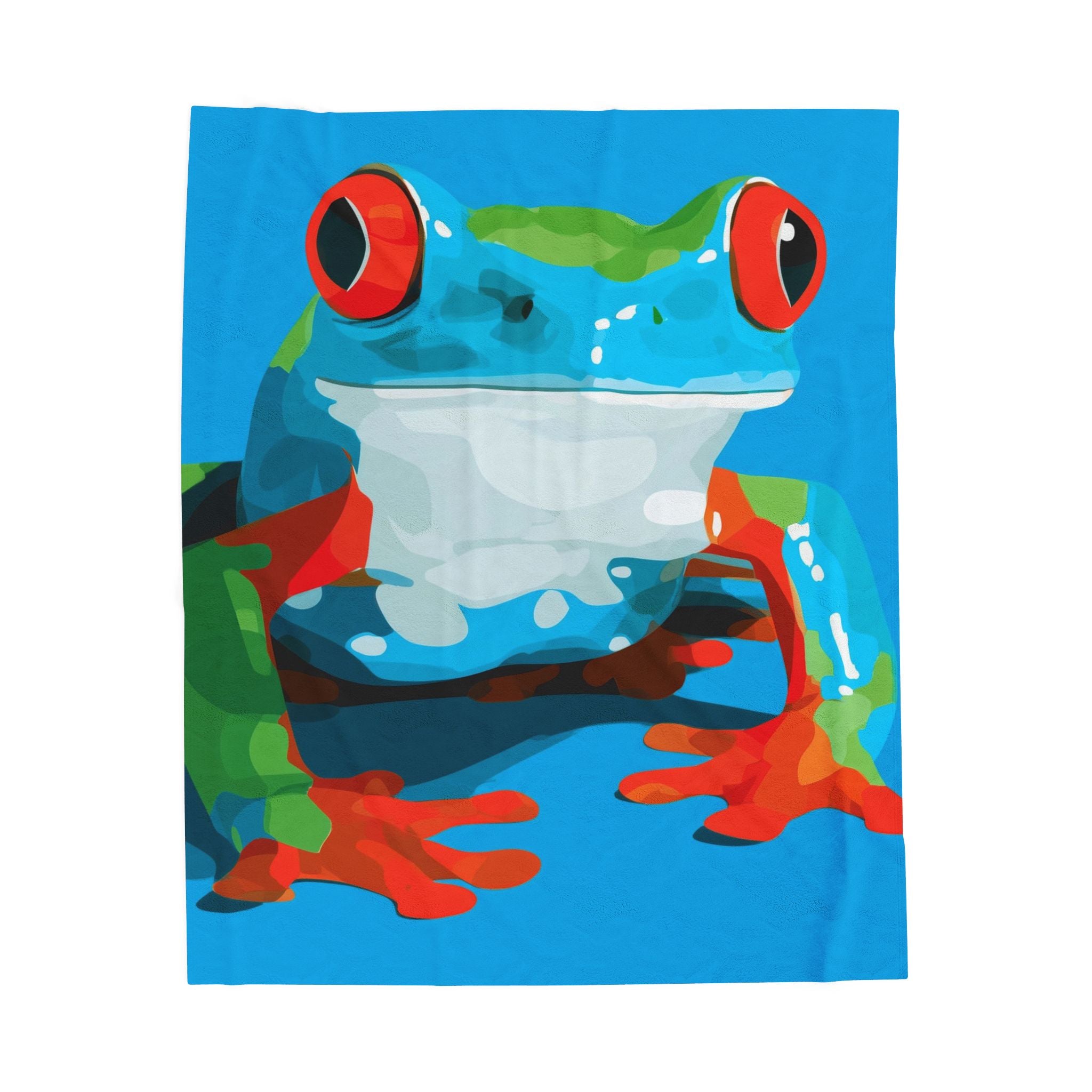 Amphibian Geometry: Vibrant Red-Eyed Tree Frog, Geometric Digital Illustration   |    Custom Orders Available