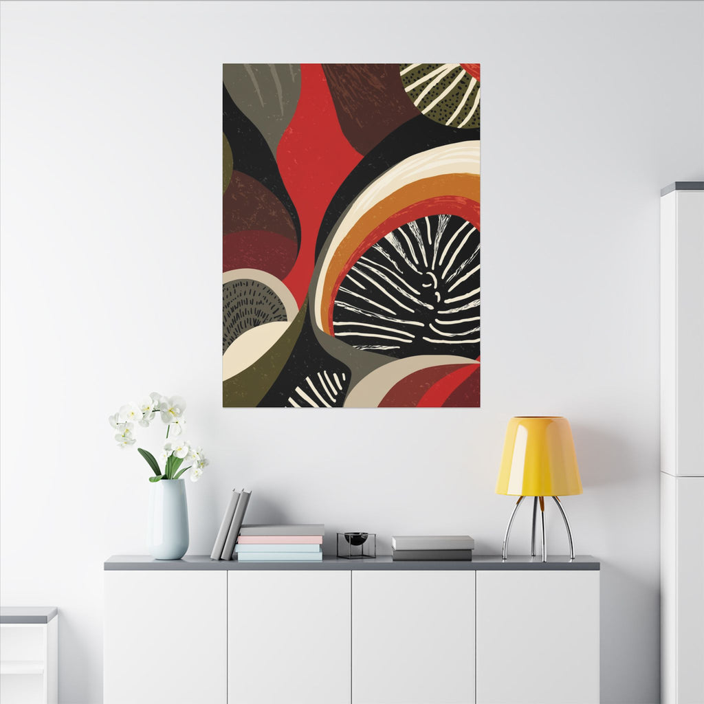 Harmonic Convergence: Organic Geometry, Mid-Century Modern Abstract, Earthy Palette Composition   |   Custom Orders Accepted