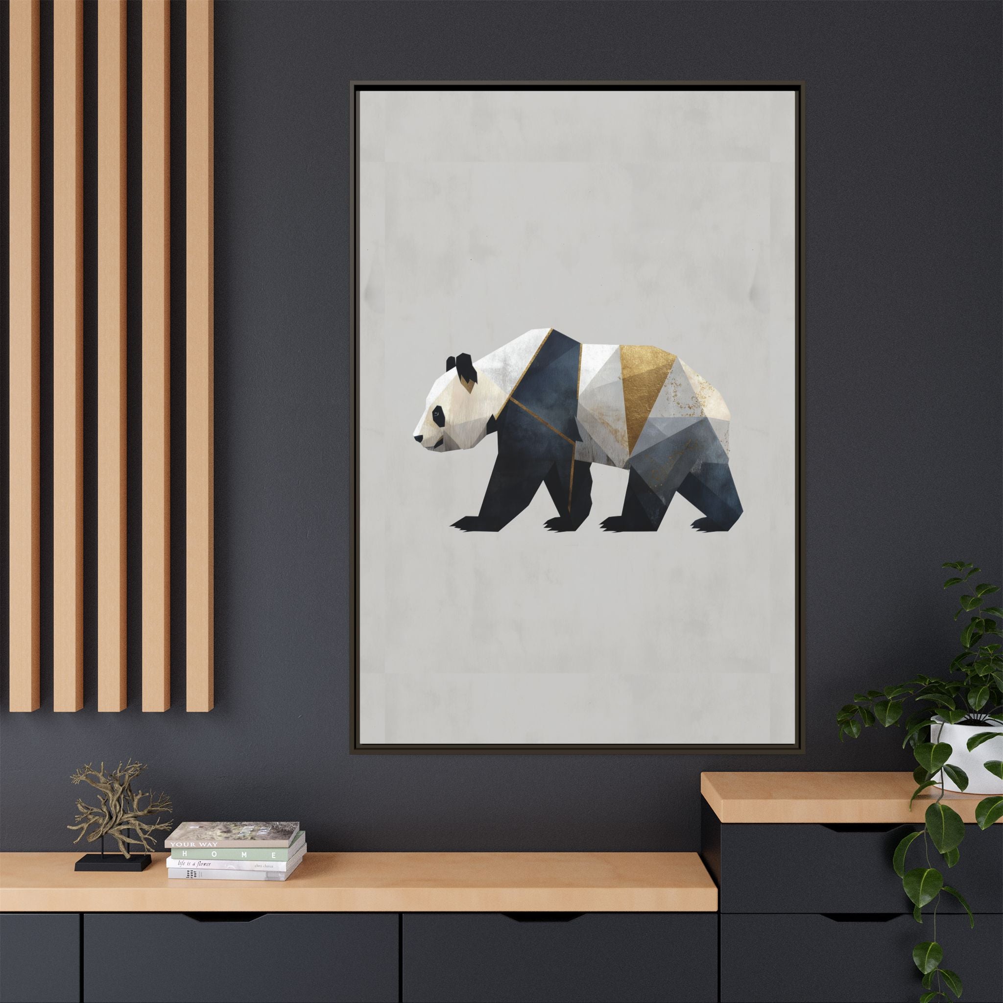 Geometric Panda: Cubist Animal Portrait, Modern Minimalist Art Style   |  Personalized & Custom Orders Available