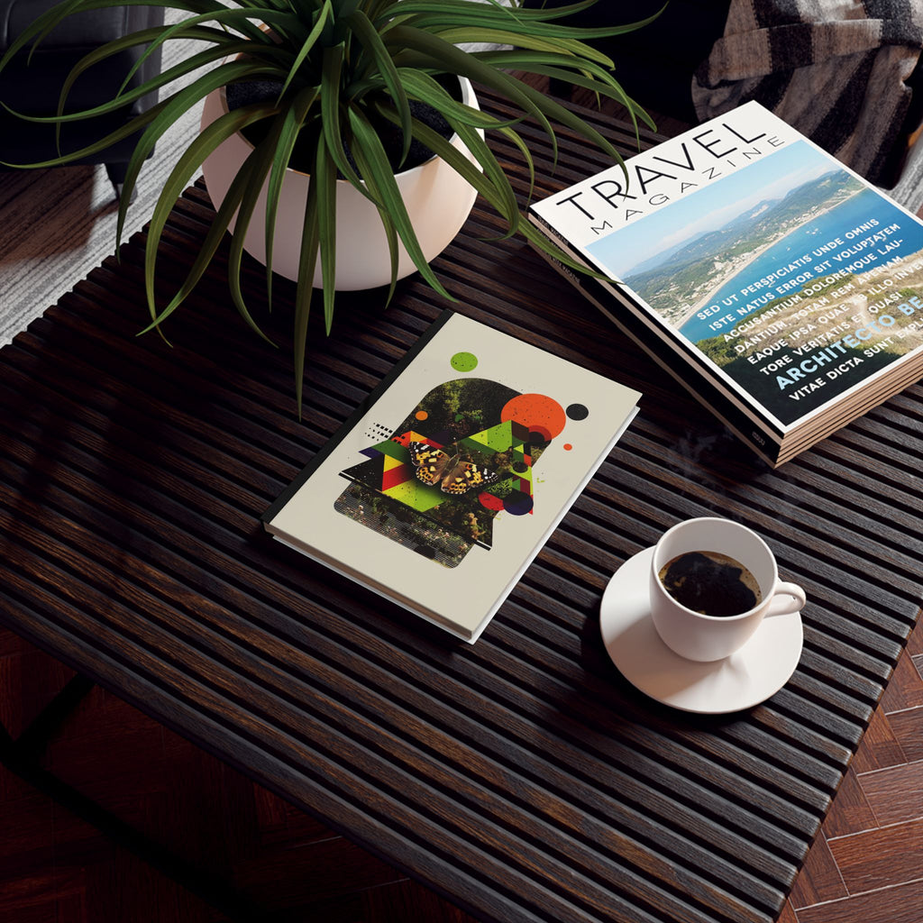 Metamorphic Geometry: Butterfly Abstraction, Digital Nature Composition Personalized Journal   |