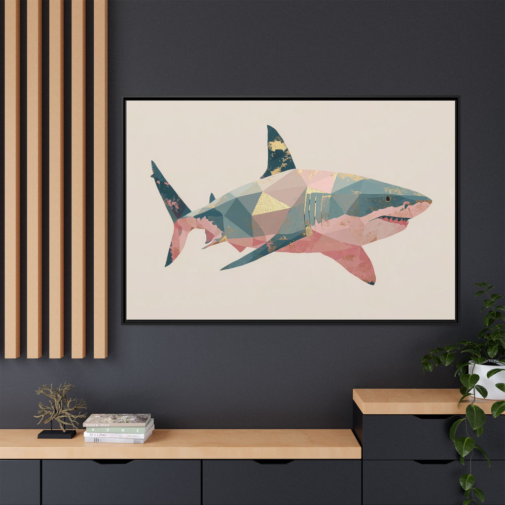 Geometric Shark Spectrum: Polygonal Marine Predator, Abstract Metallic Design   |  Personalized & Custom Orders Available