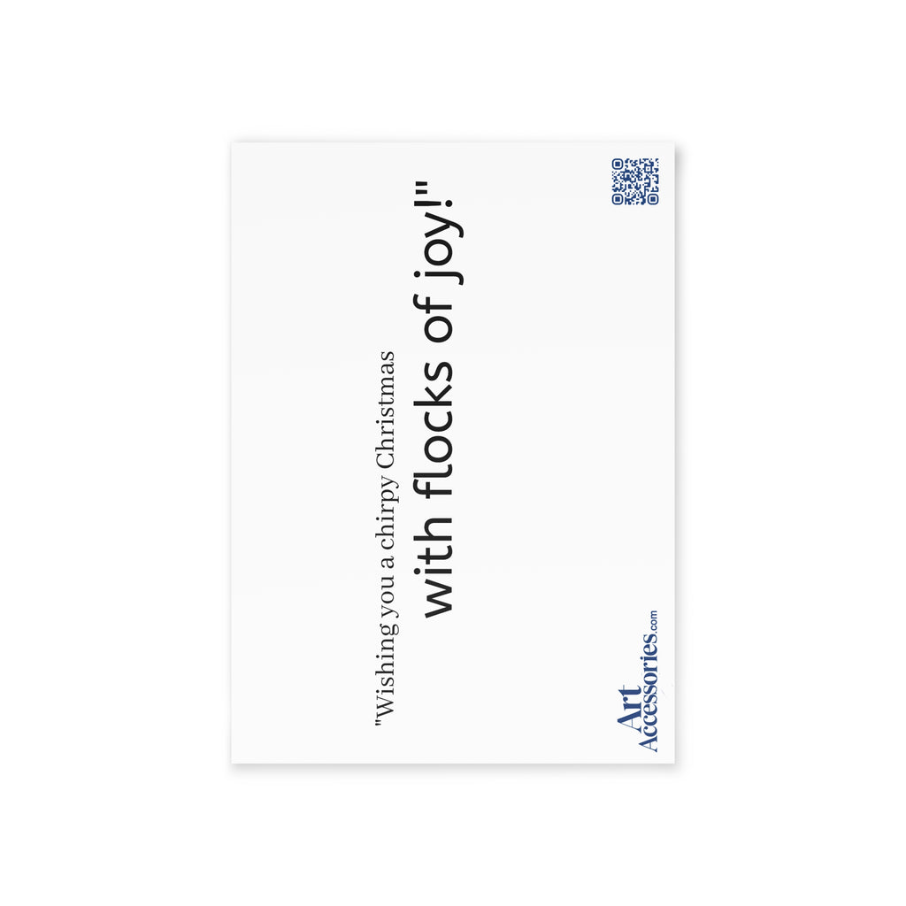 Merry Christmas Holiday Cards, Festive Greeting Cards, Two-Sided Christmas Cards, Chirpy Christmas Cards, Seasonal Greeting Cards,