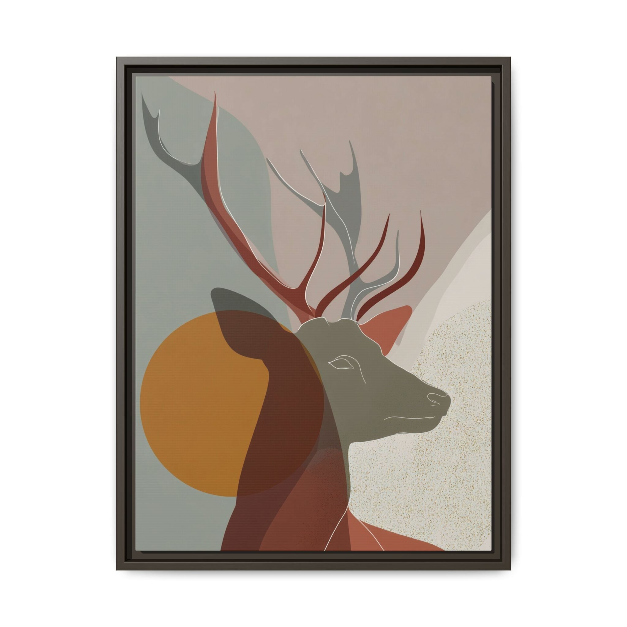 Rustic Reverie Framed Print : Minimalist Deer Profile, Contemporary Graphic Art Print   |  Personalized & Custom Orders Available