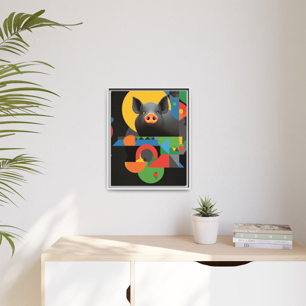 Geometric Pig Poster: Abstract Graphic Design, Colorful Modernist Composition   |    Custom Orders Available