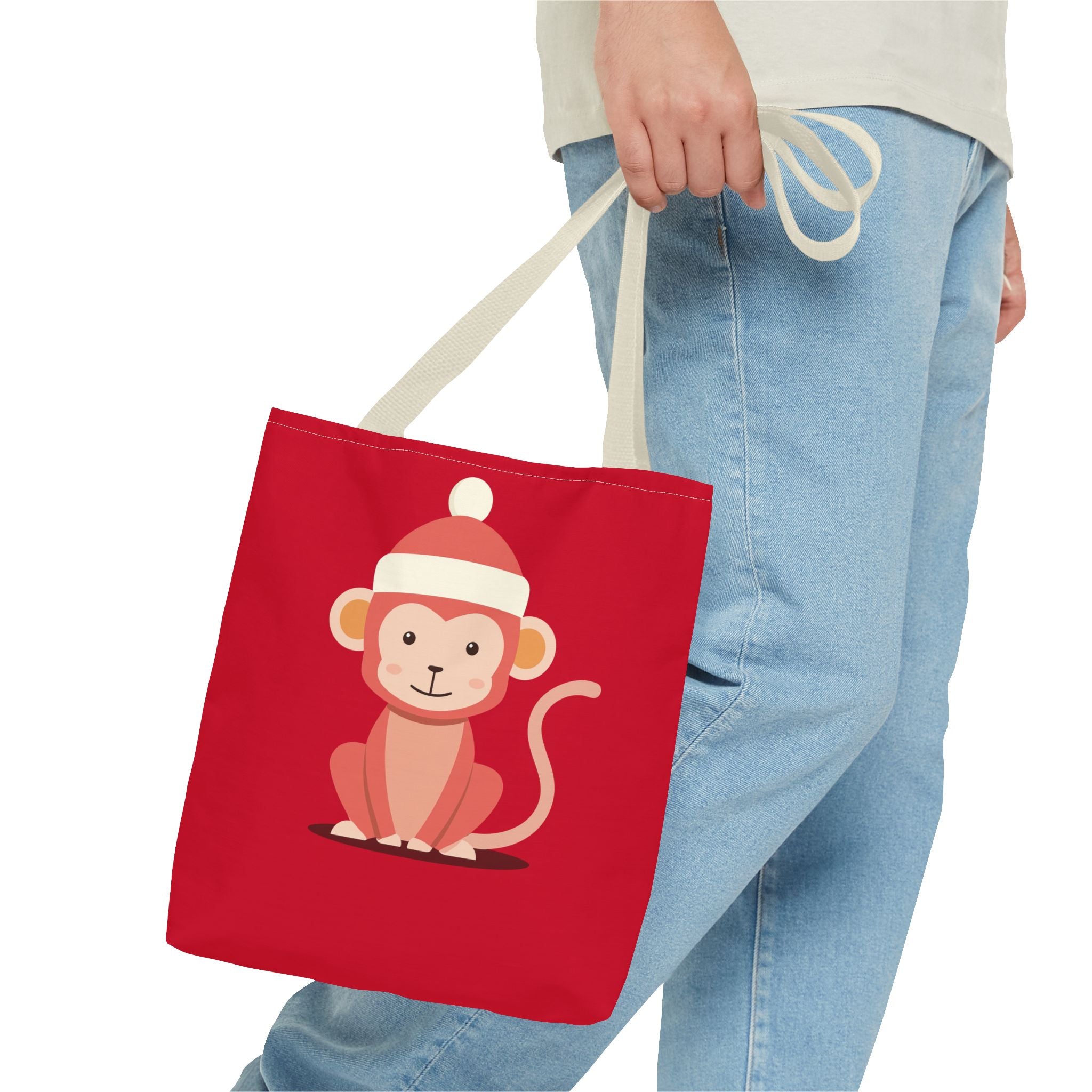 Cute Monkey Tote Bag for Kids, Christmas Gift, Reusable Shopping Bag, Fun Animal Design, Cute Holiday Accessory