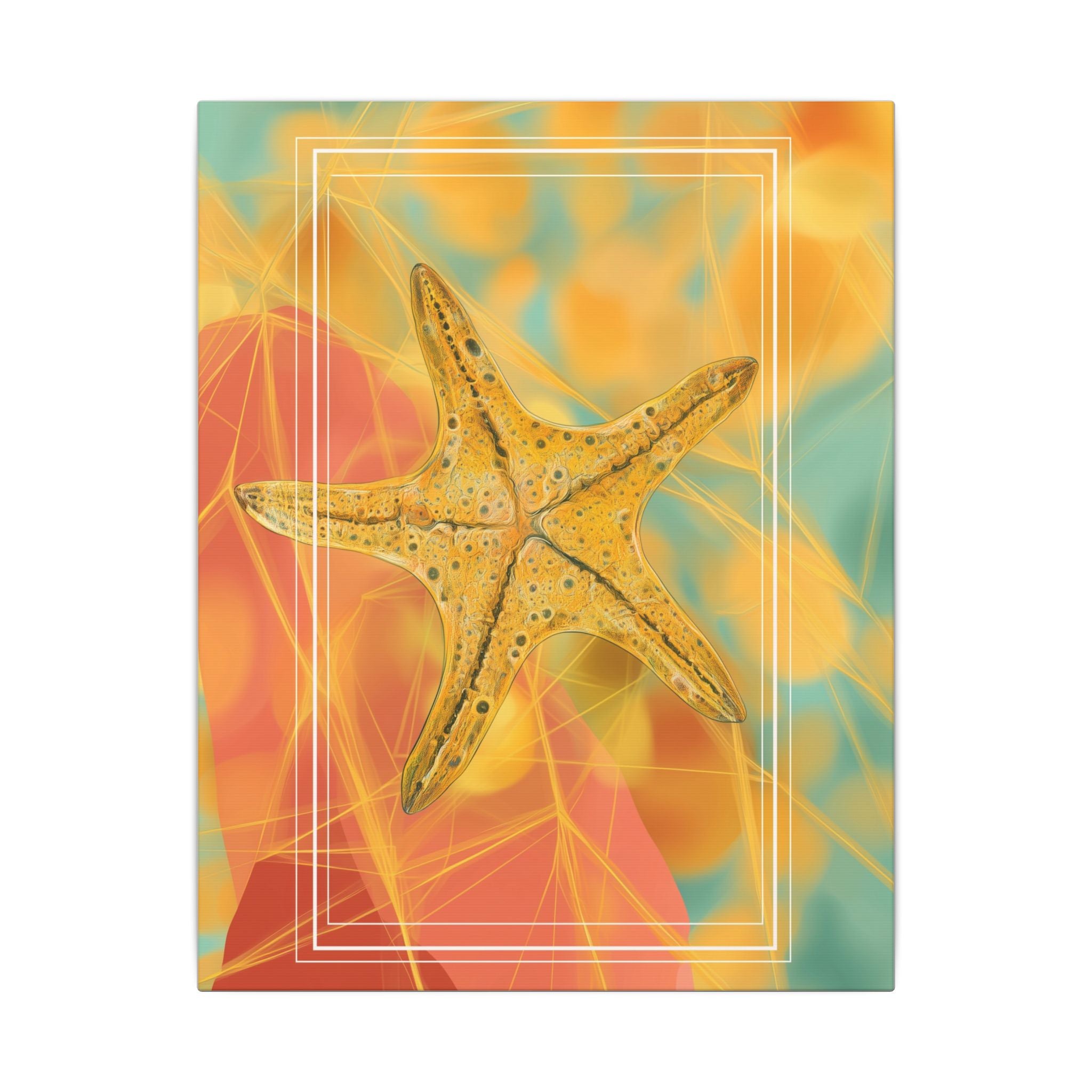 Golden Marine Geometry: Starfish Textures in Digital Art, Oceanic Abstract Composition   |    Custom Orders Available