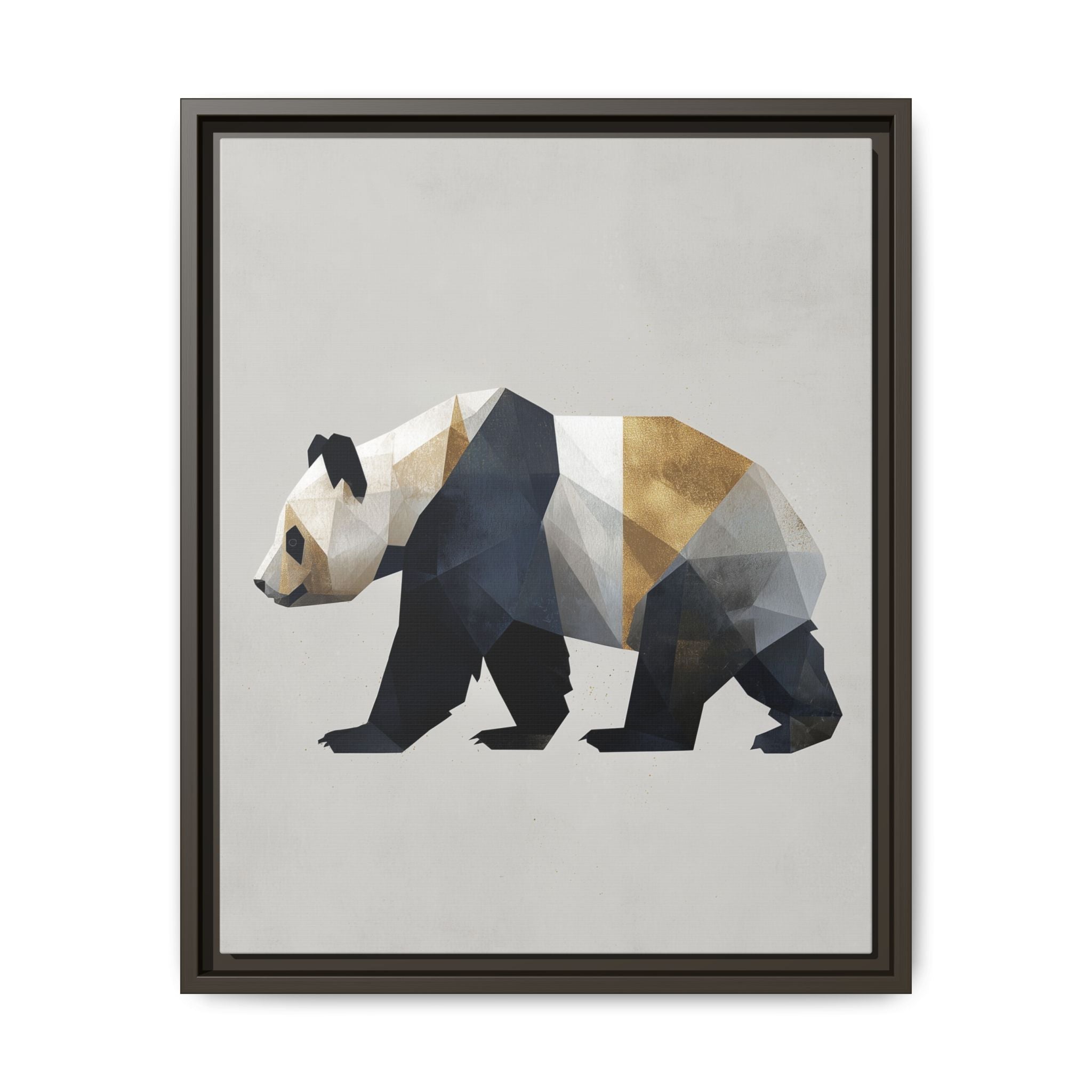 Geometric Panda: Low-Poly Digital Art, Metallic Contemporary Design   |  Personalized & Custom Orders Available