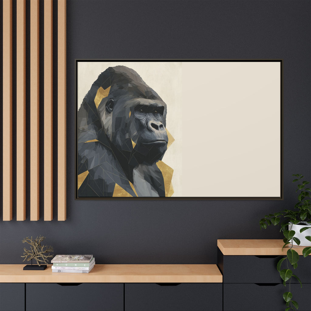 Primal Geometry: Polygonal Gorilla Portrait, Modern Metallic Wildlife Art   |  Personalized & Custom Orders Available