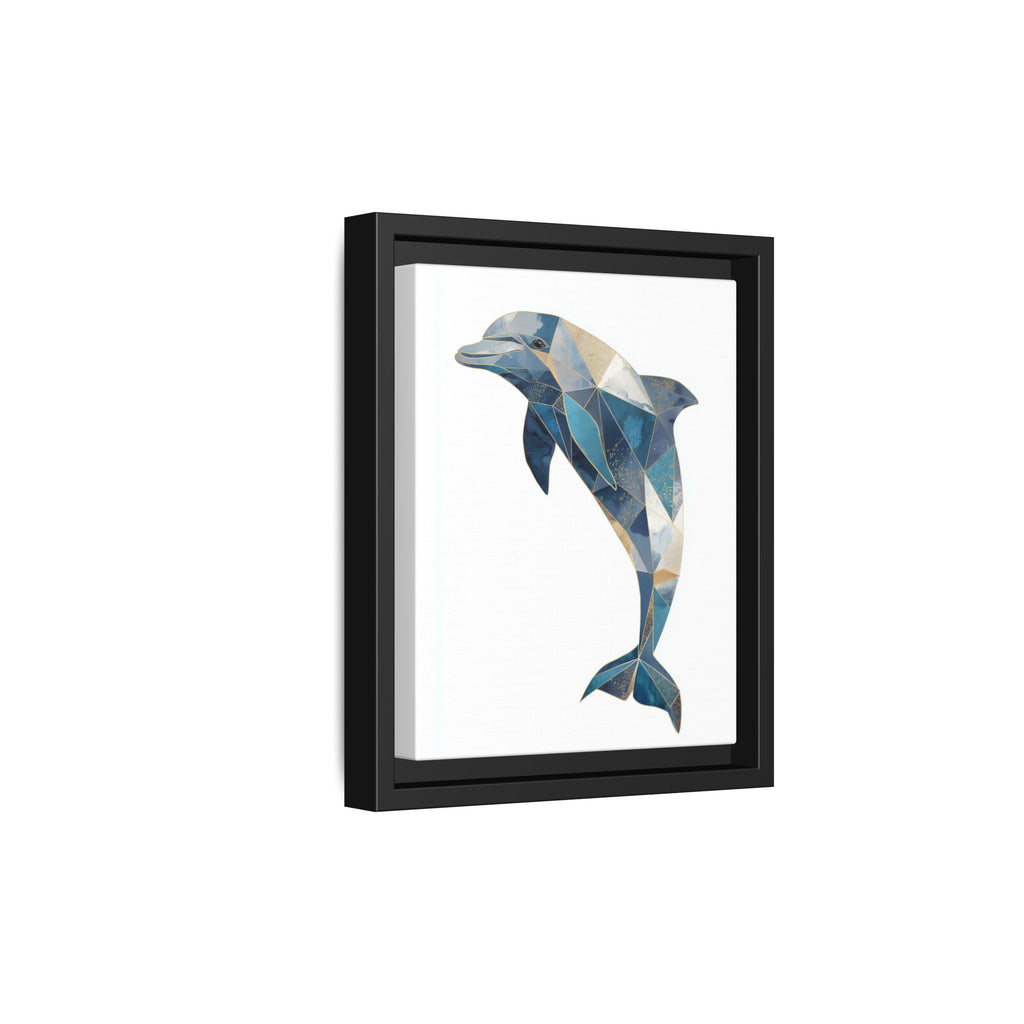 Geometric Dolphin Mosaic Framed Print , Contemporary Marine Art   |  Personalized & Custom Orders Available