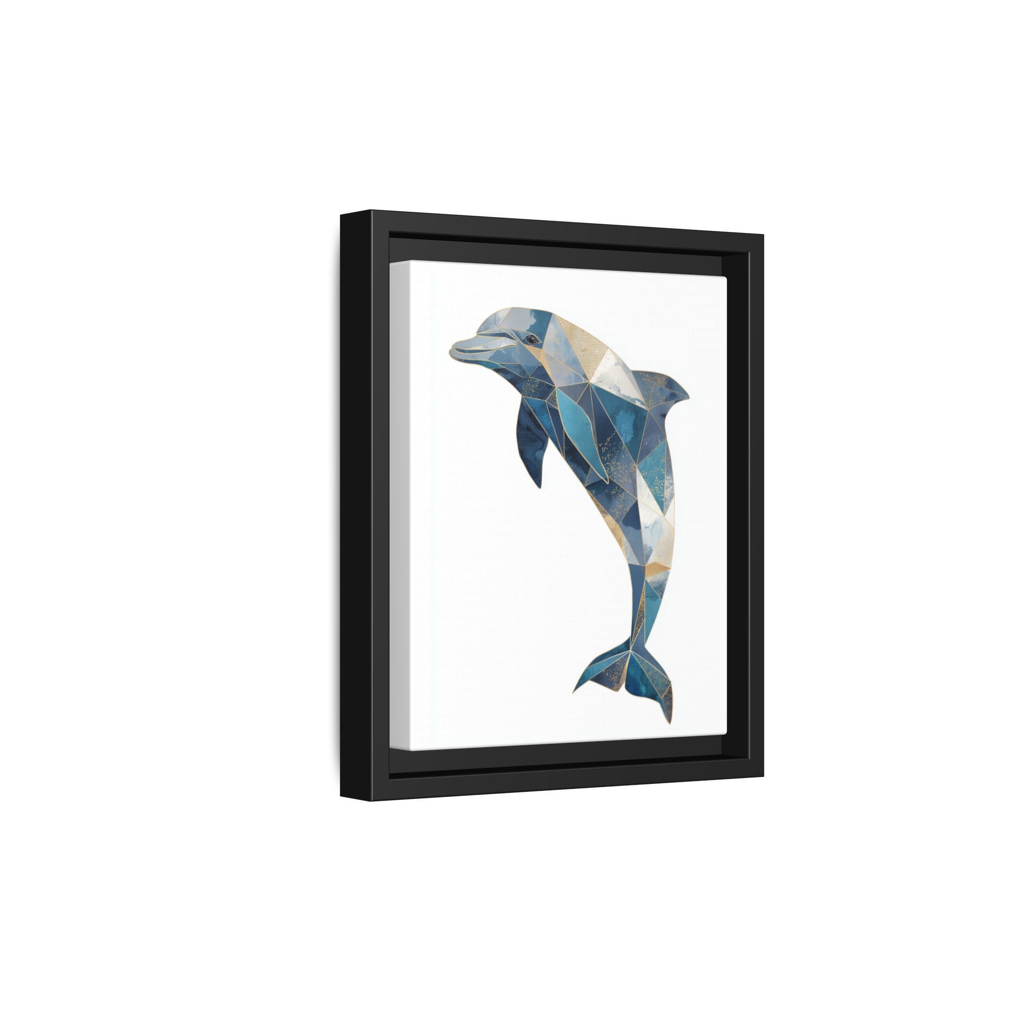 Geometric Dolphin Mosaic Framed Print , Contemporary Marine Art   |  Personalized & Custom Orders Available