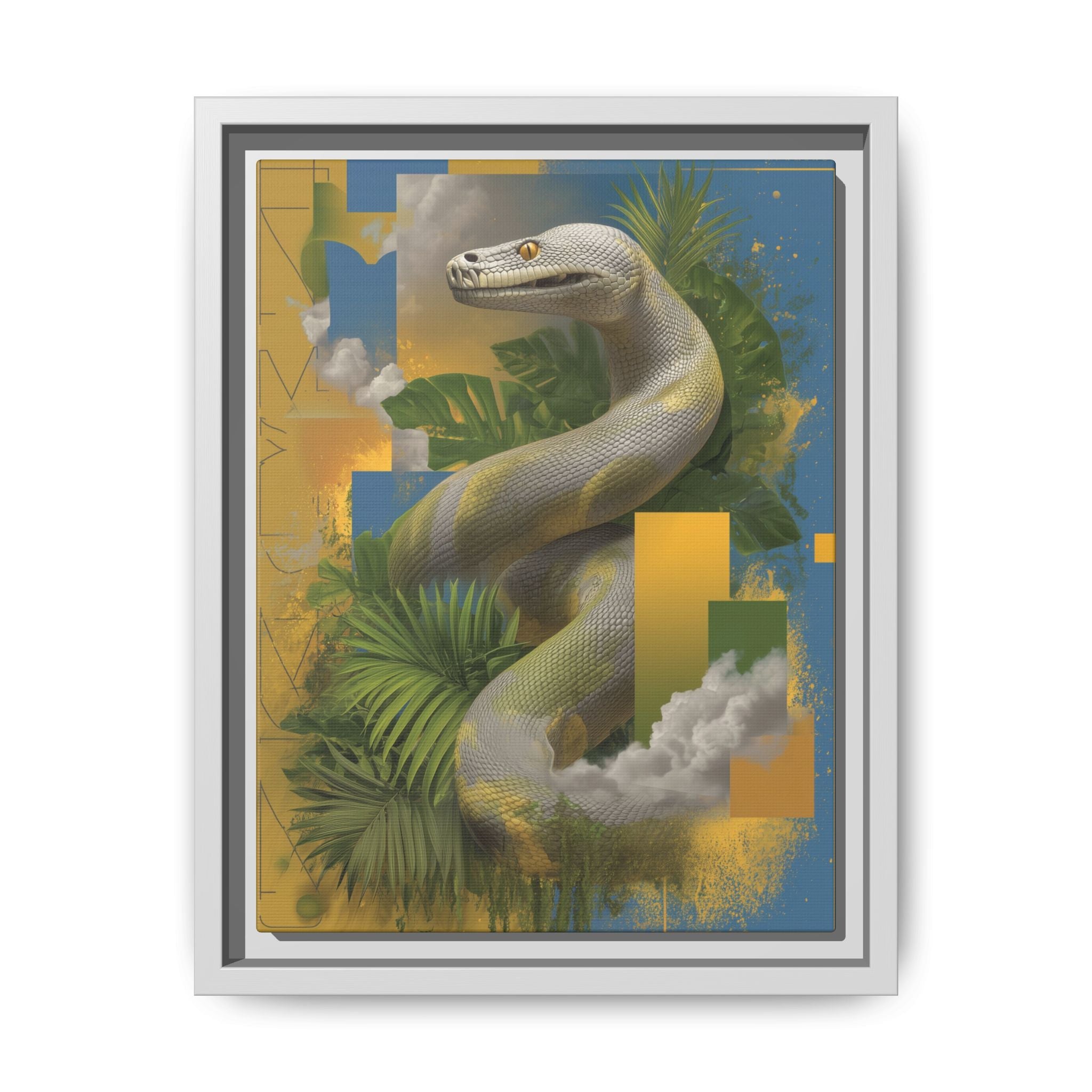 Serpent of Surreal Geometries: Tropical Hyperrealism, Digital Snake Illustration   |    Custom Orders Available