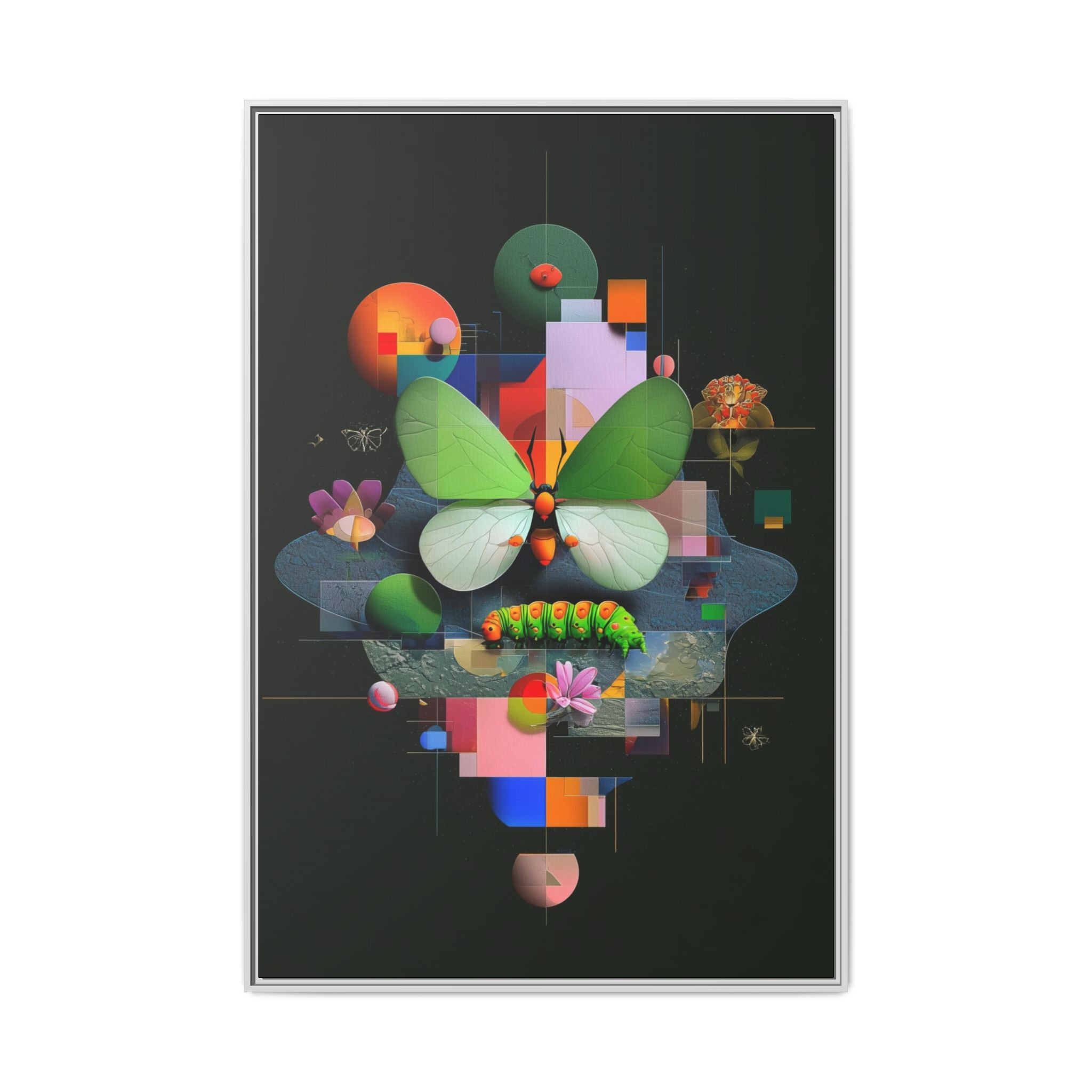 Geometric Metamorphosis: Abstract Nature Composition, Digital Cubist Butterfly Art   |    Custom Orders Available