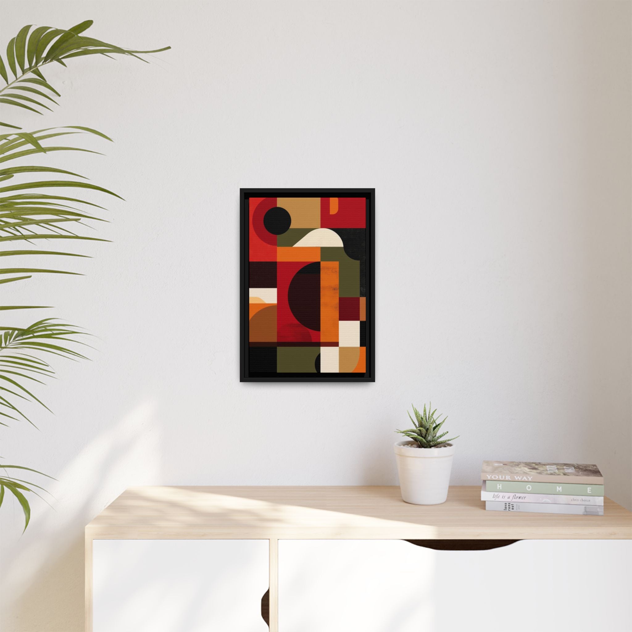 Geometric Convergence: Abstract Bauhaus Design, Constructivist Color Blocks, Architectural Art Composition   |   Custom Orders Accepted