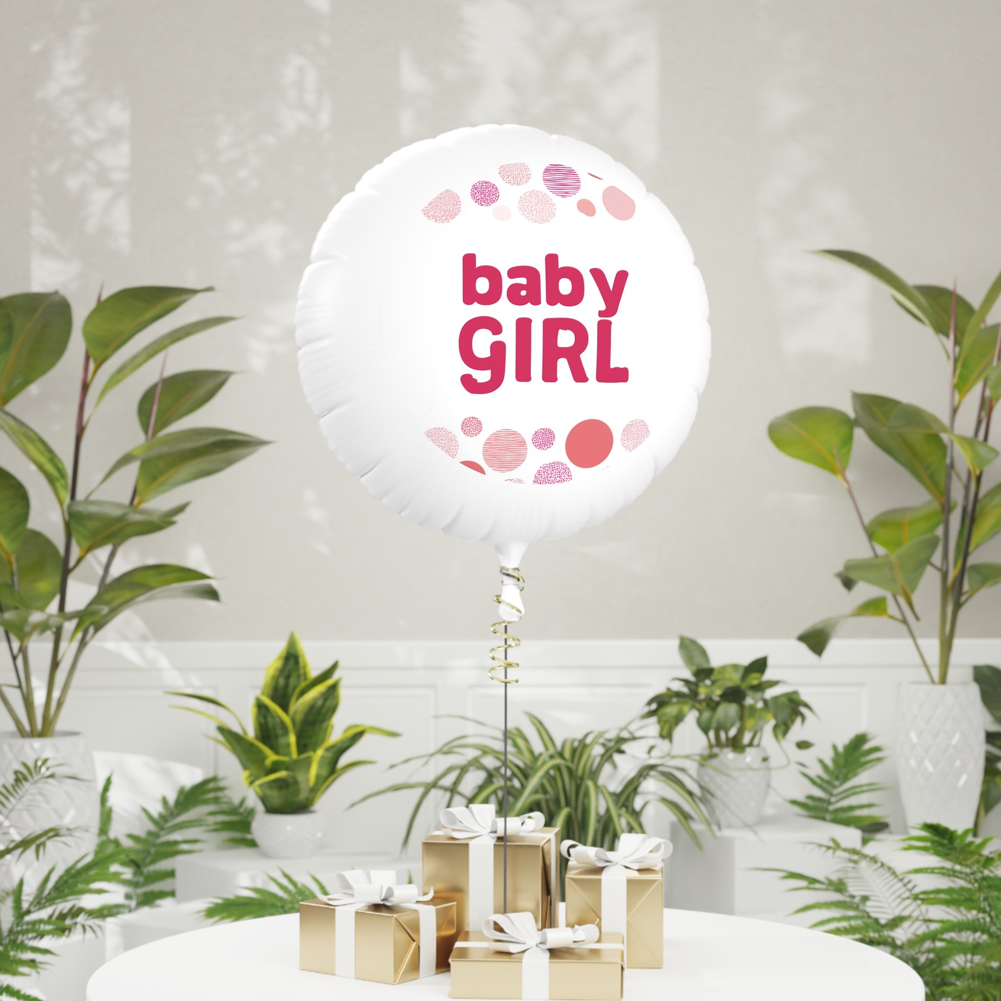 Baby Girl Mylar Balloon – Pink Confetti Newborn Shower Decor