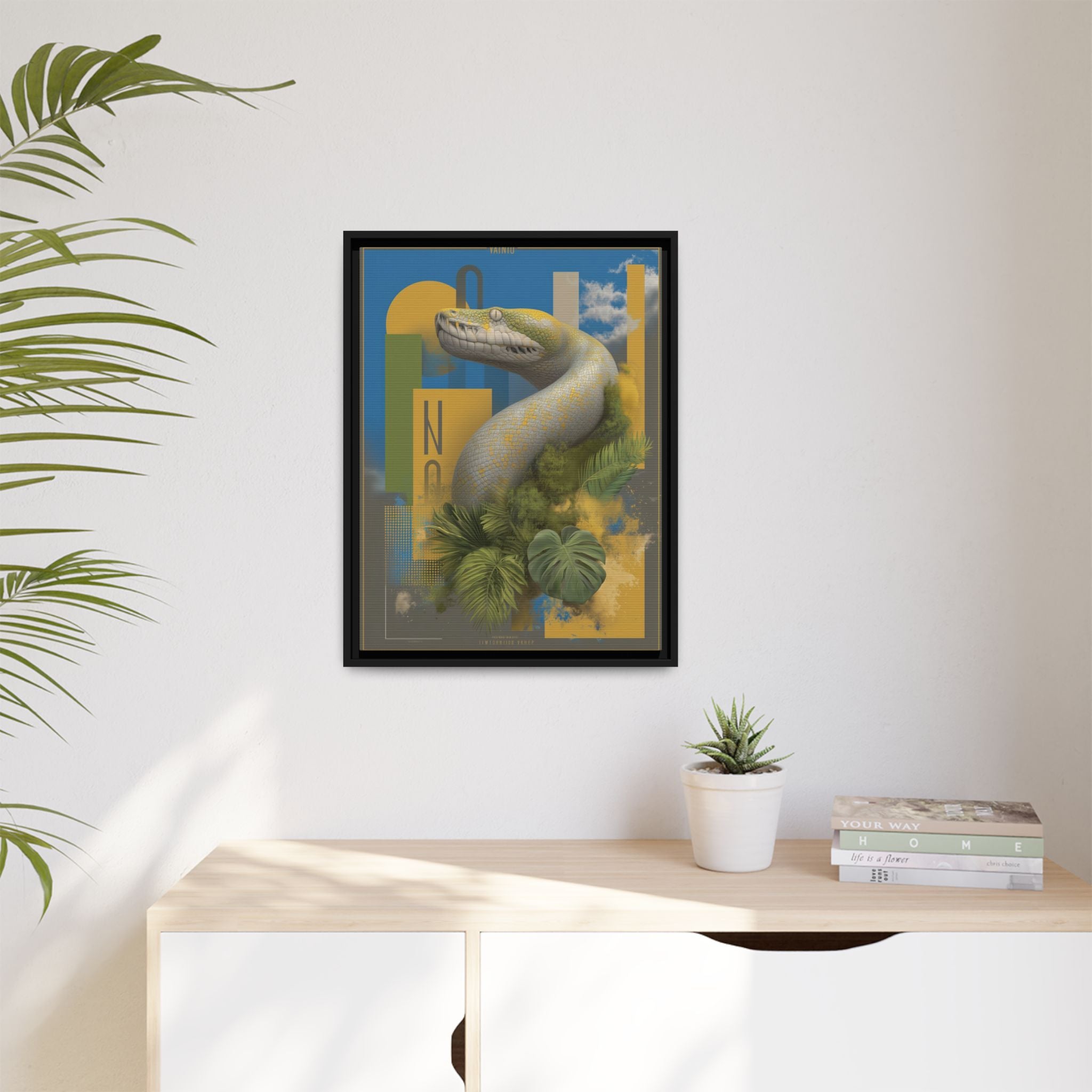 Serpent's Geometry: Tropical Anaconda Graphic Design, Modern Wildlife Illustration   |  Personalized & Custom Orders Available