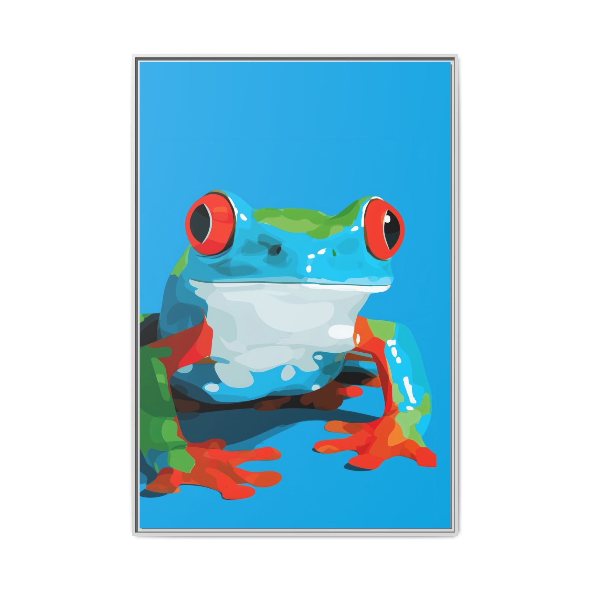 Amphibian Geometry: Red-Eyed Tree Frog Portrait, Pop Art Digital Illustration   |    Custom Orders Available